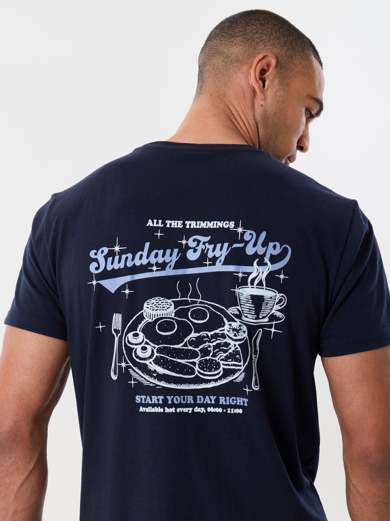 Image 3 of 5 of Threadbare Mens Breakfast Graphic Pyjama Set - Navy