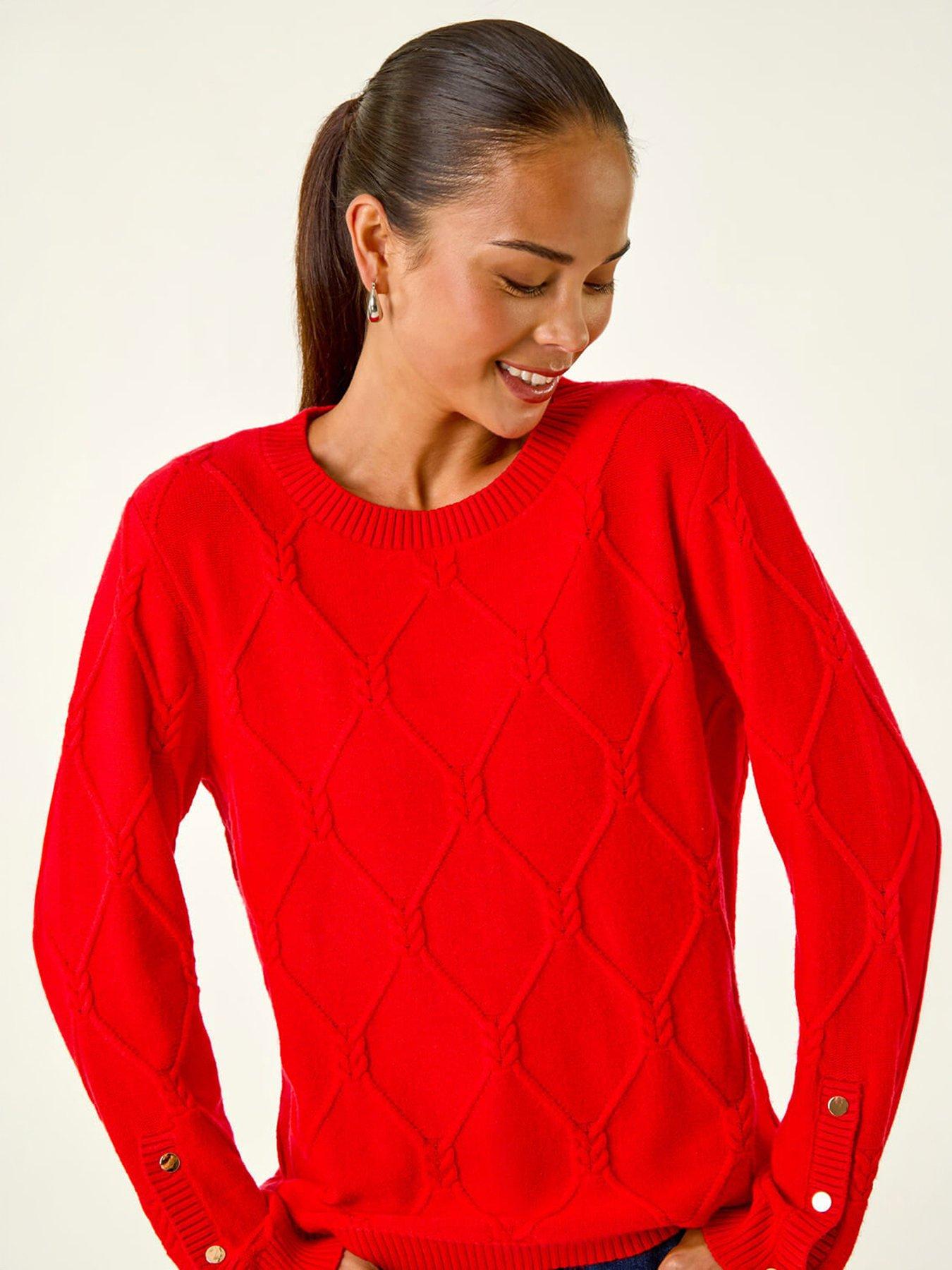 Roman Petite Button Cuff Knit Jumper