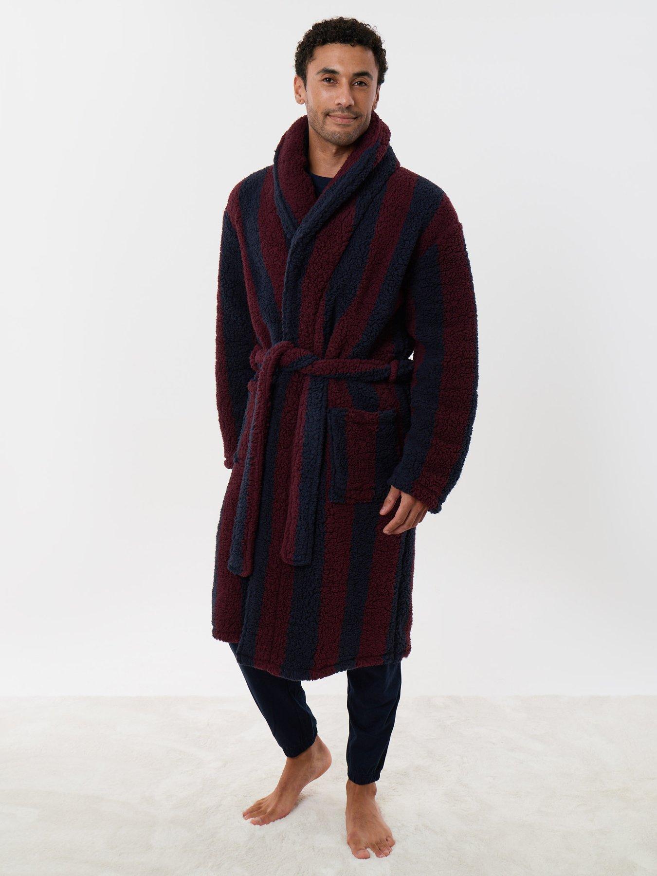 Image 1 of 4 of Threadbare Mens Robe Hye - Navy/burgandy