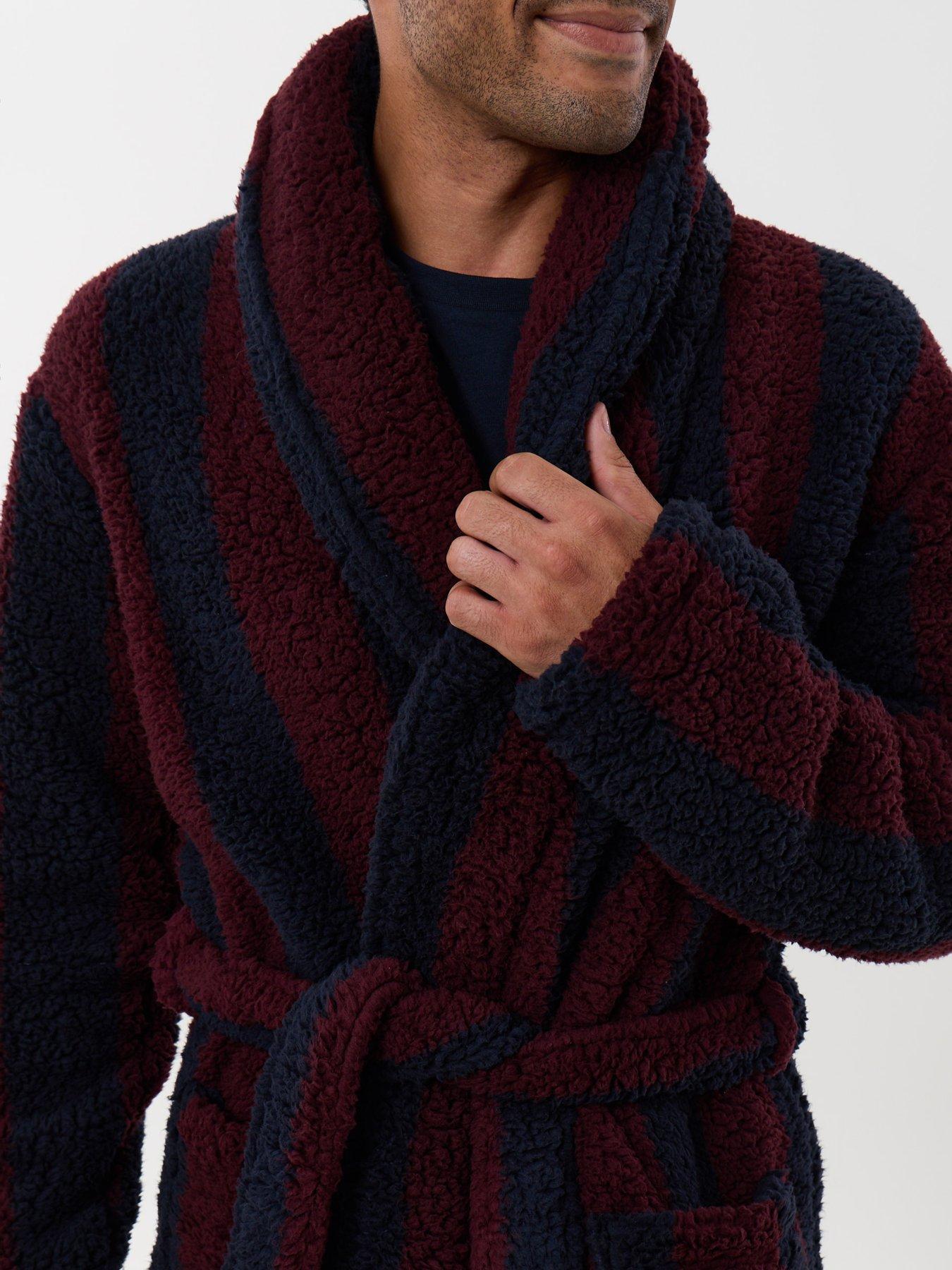 Image 4 of 4 of Threadbare Mens Robe Hye - Navy/burgandy