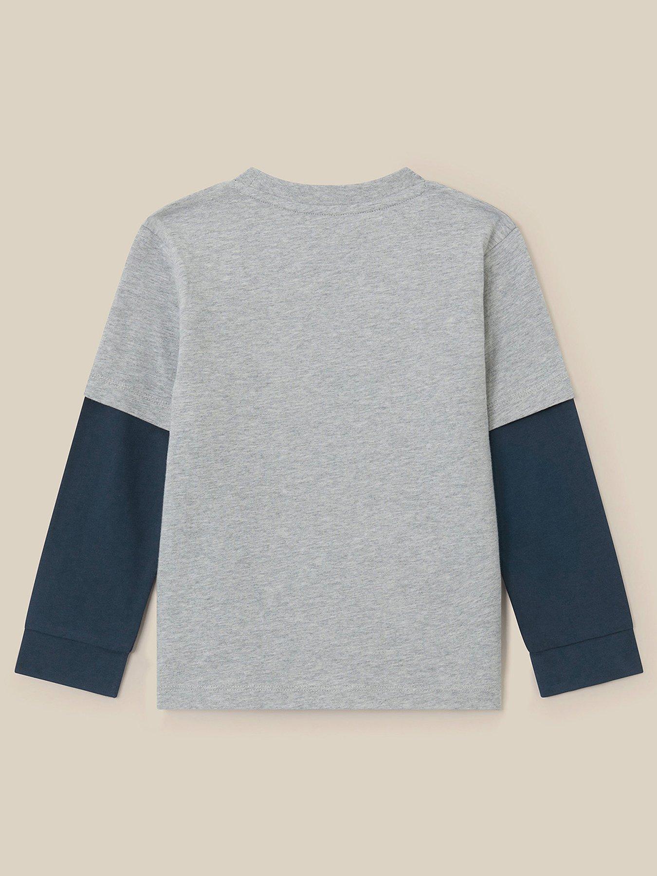 Image 2 of 3 of Monsoon Boys Christmas Train Layered Long Sleeve Top - Grey