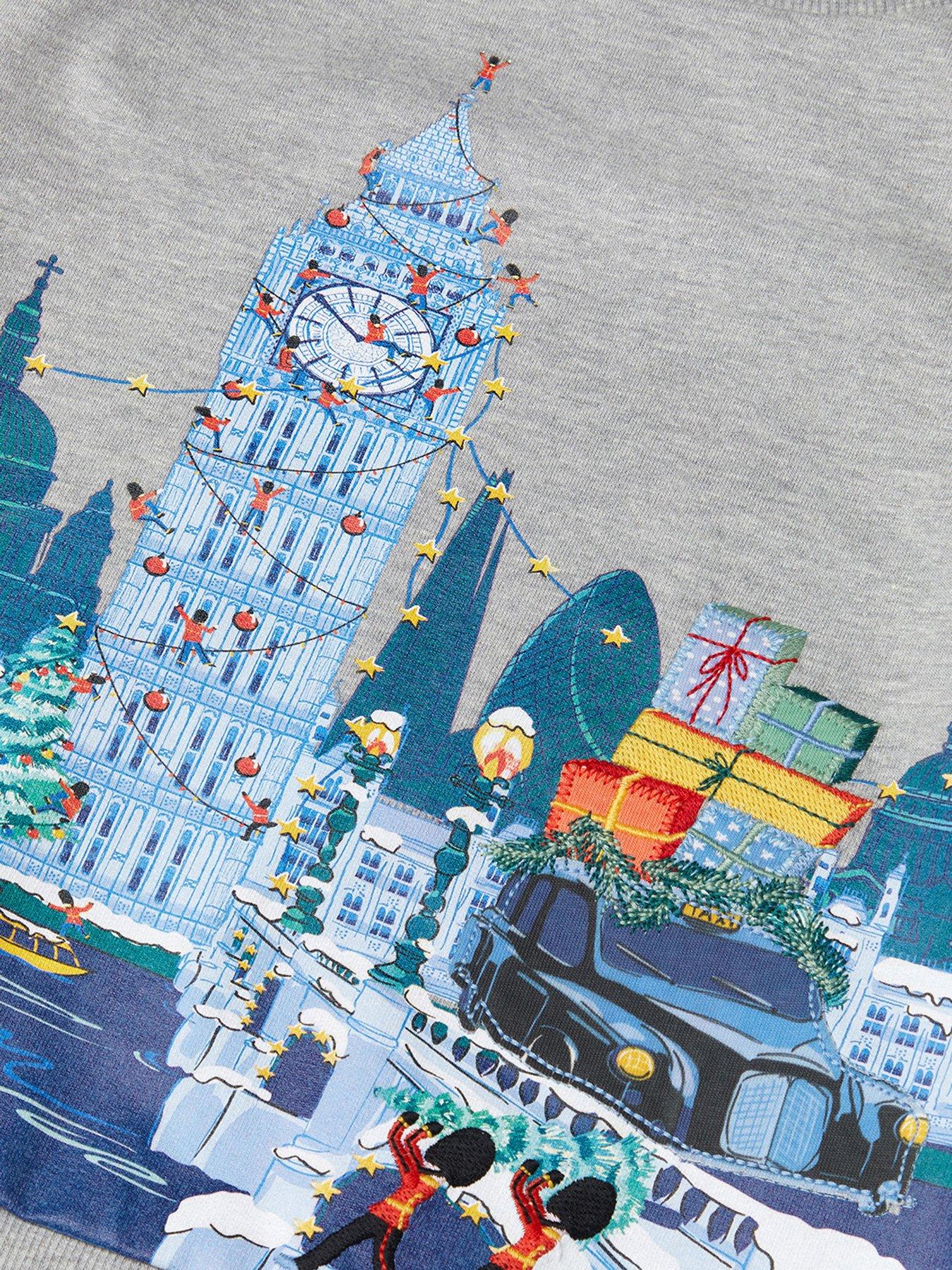 Image 3 of 3 of Monsoon Boys London Scene Cotton-Blend Sweatshirt - Grey