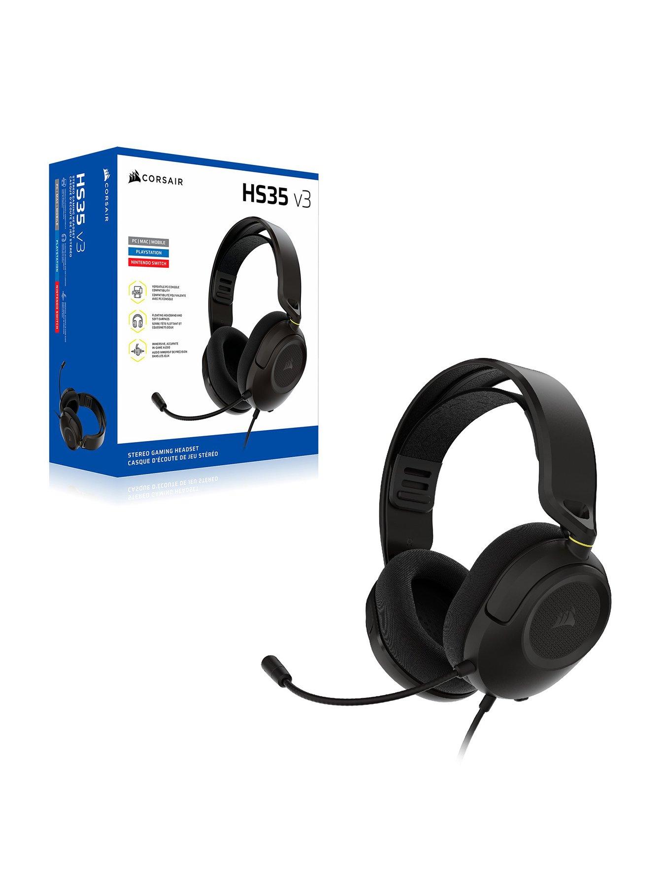 CORSAIR CORSAIR HS35 v3 Stereo Wired Headset, Carbon,  Playstation Packaging