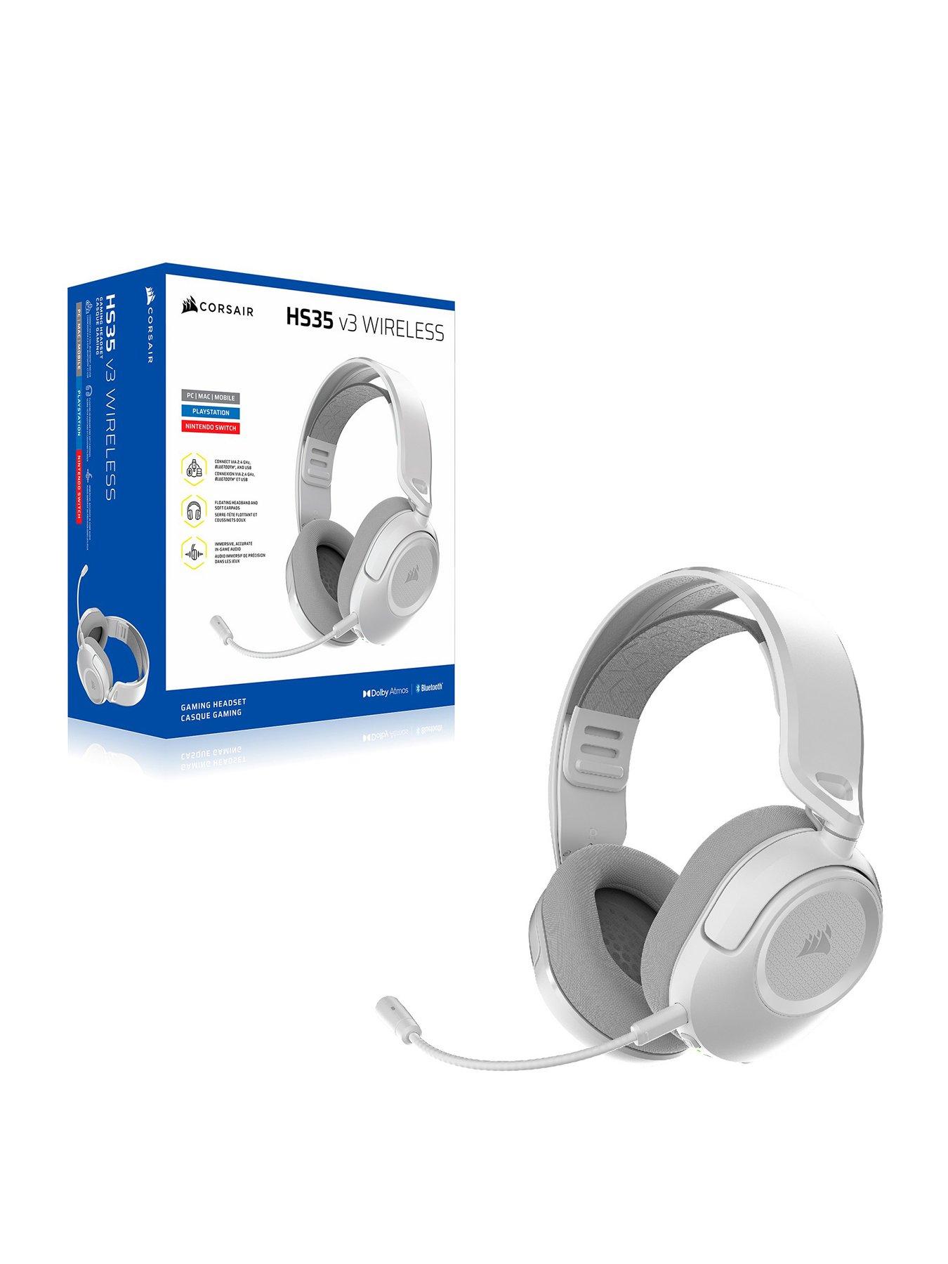 CORSAIR CORSAIR HS35 v3 Wireless Headset, White, Playstation Packaging