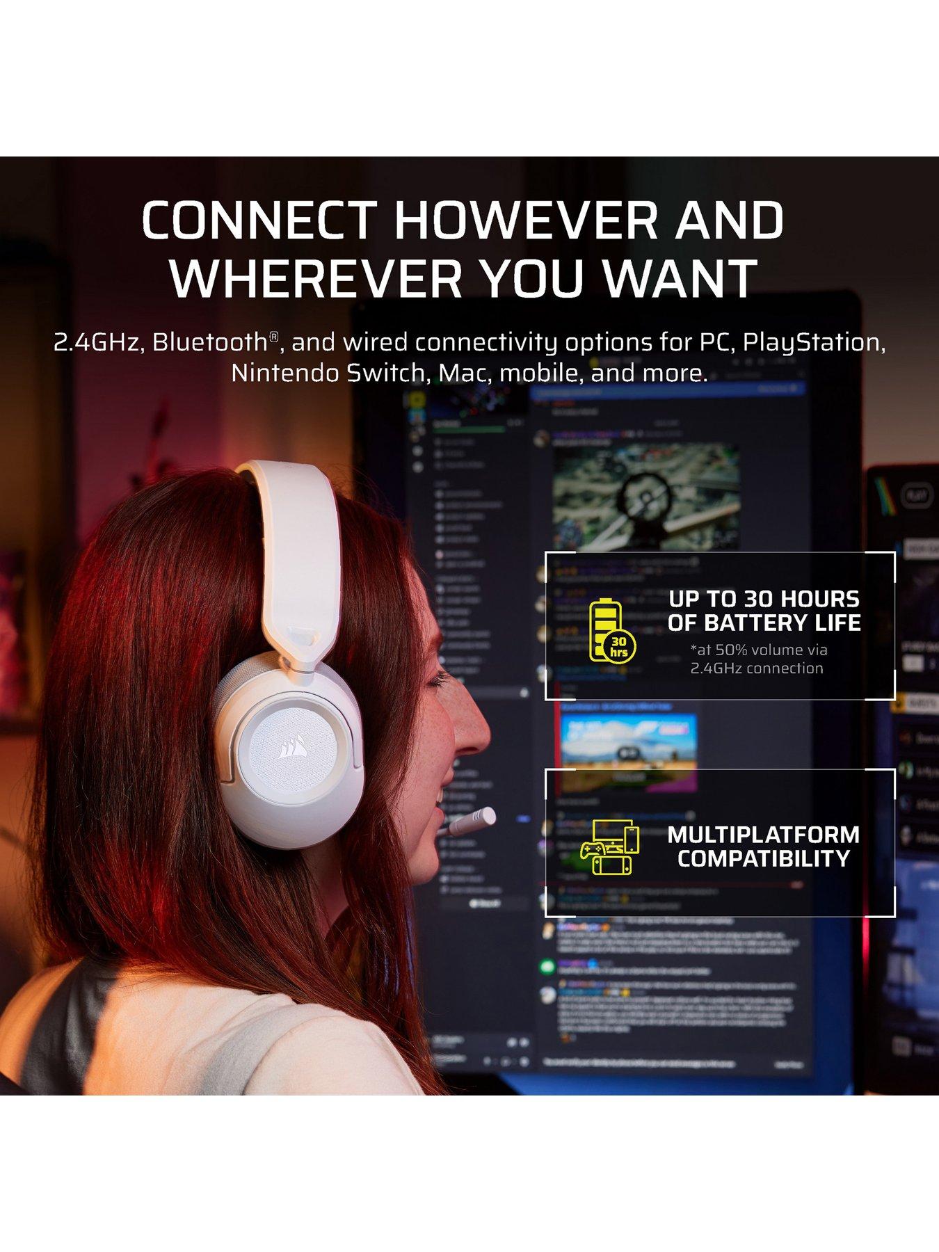Image 4 of 7 of CORSAIR HS35 v3 Wireless Headset, White, Playstation Packaging