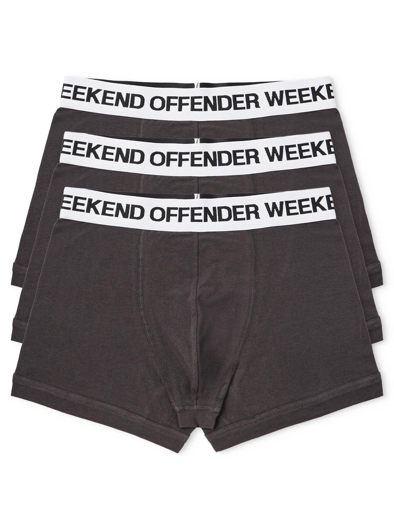 Image 1 of 2 of Weekend Offender Mens Branded Waistband 3 Pack Boxer Shorts - Dark Grey