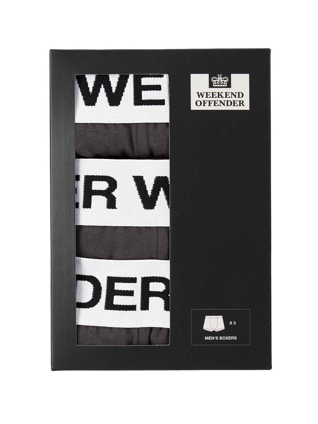 Image 2 of 2 of Weekend Offender Mens Branded Waistband 3 Pack Boxer Shorts - Dark Grey