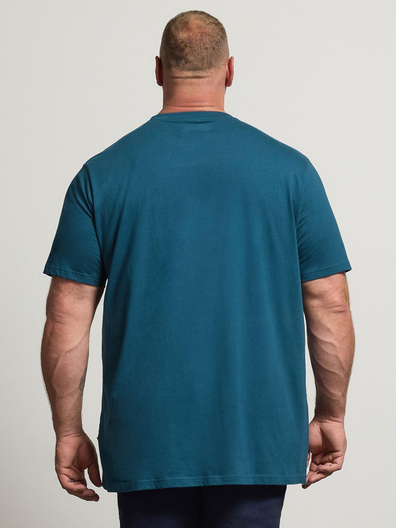 Image 2 of 4 of BadRhino Mens Extra Long Skull Graphic T-Shirt - Blue