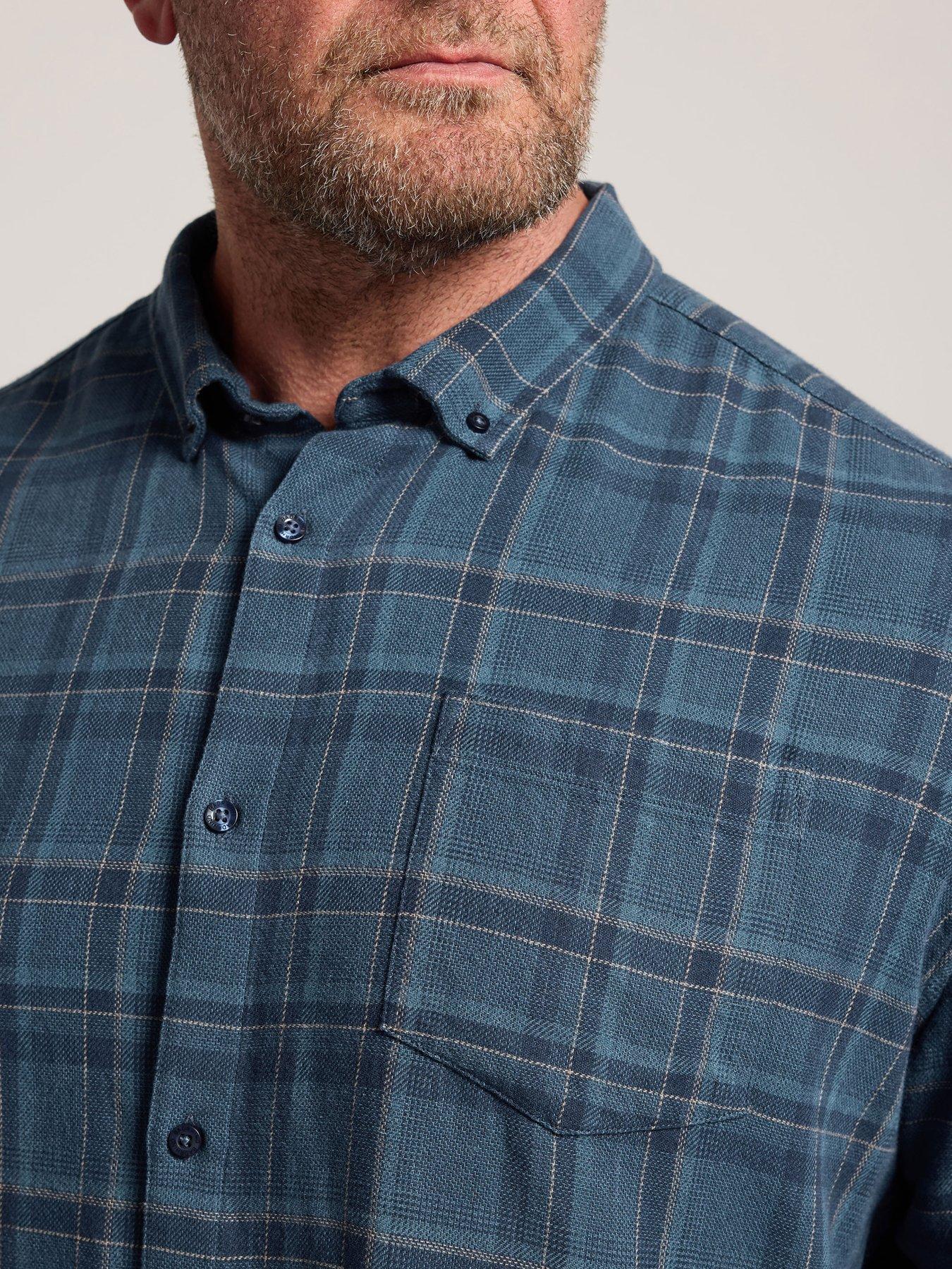 Image 4 of 4 of BadRhino Mens Big &amp; Tall Check Long Sleeve Shirt - Blue