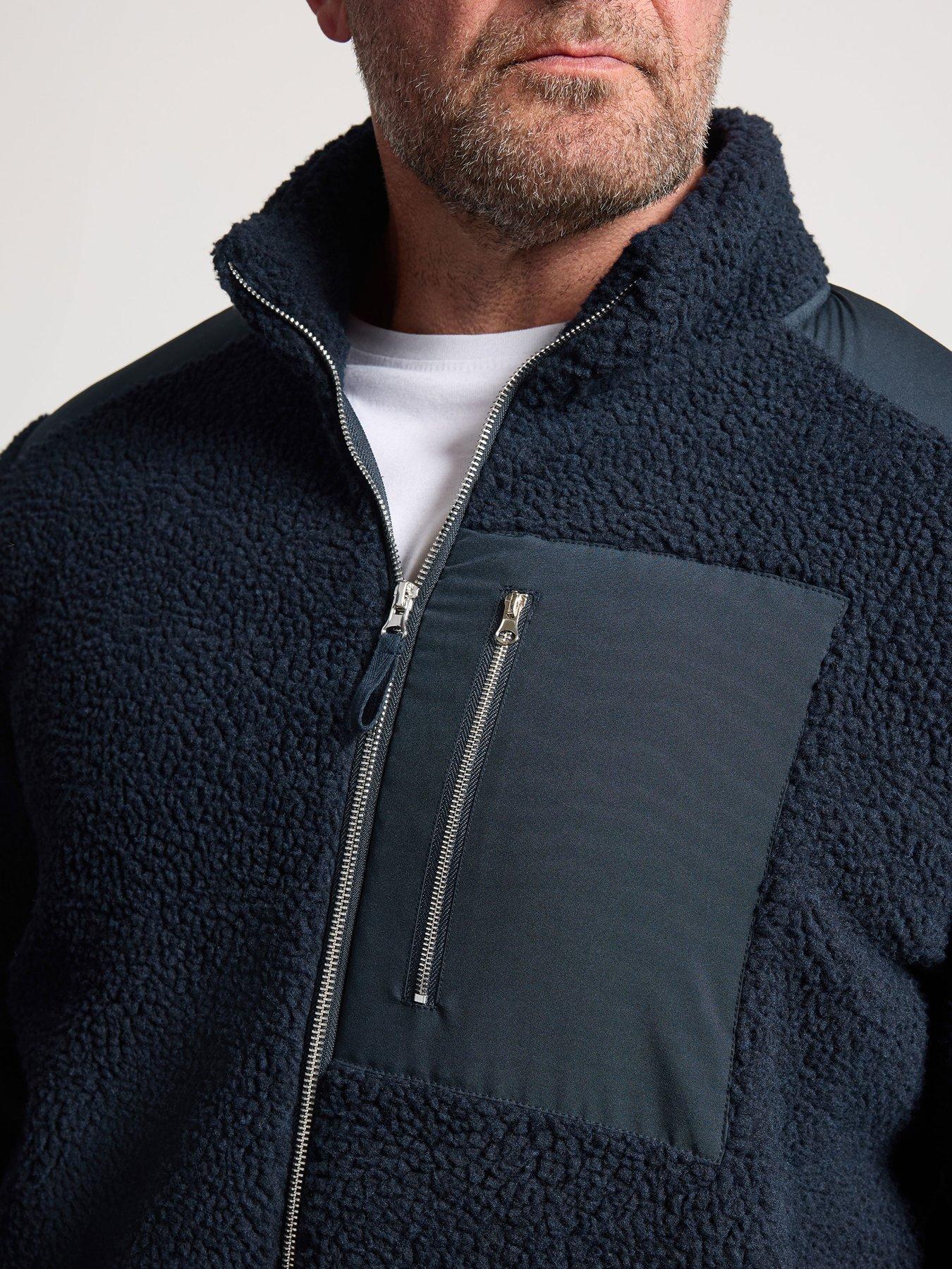 Image 4 of 4 of BadRhino Mens Borg Lined Zip Through Jacket - Blue