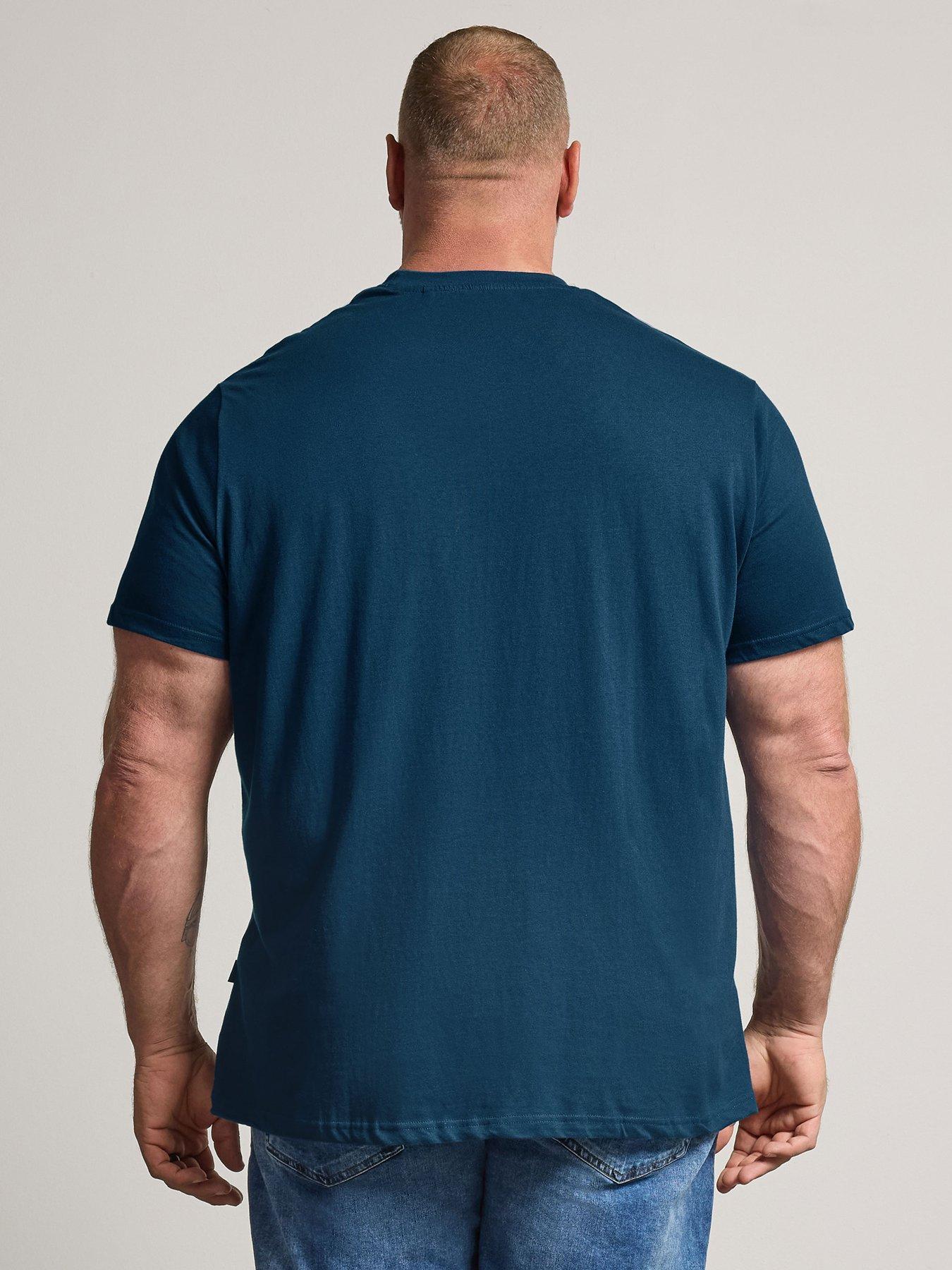 Image 2 of 4 of BadRhino Mens Skull Graphic Crew Neck T-Shirt - Blue