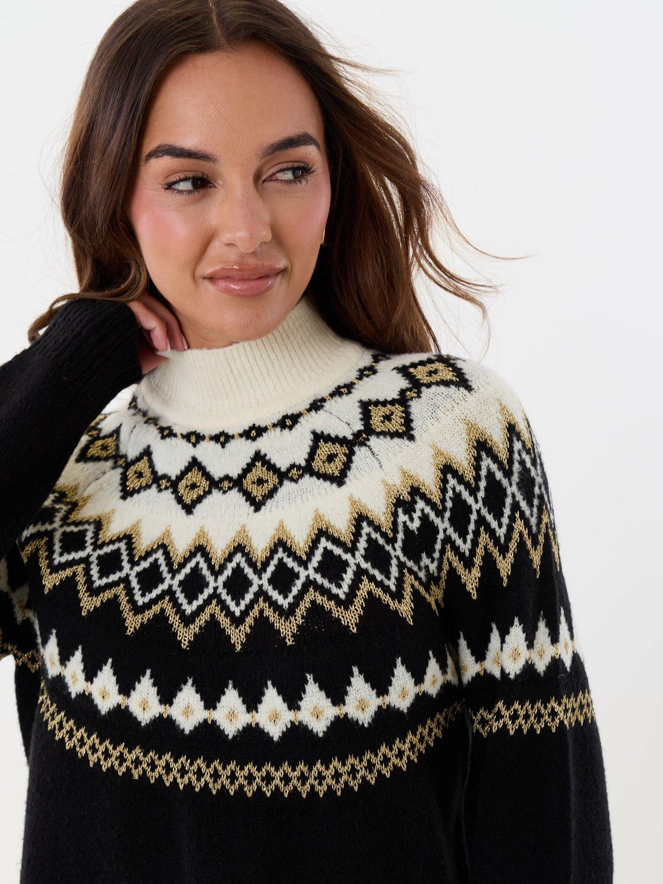 Image 3 of 4 of Threadbare Ladies Mince Pie Crew Neck Xmas Jumper - Black