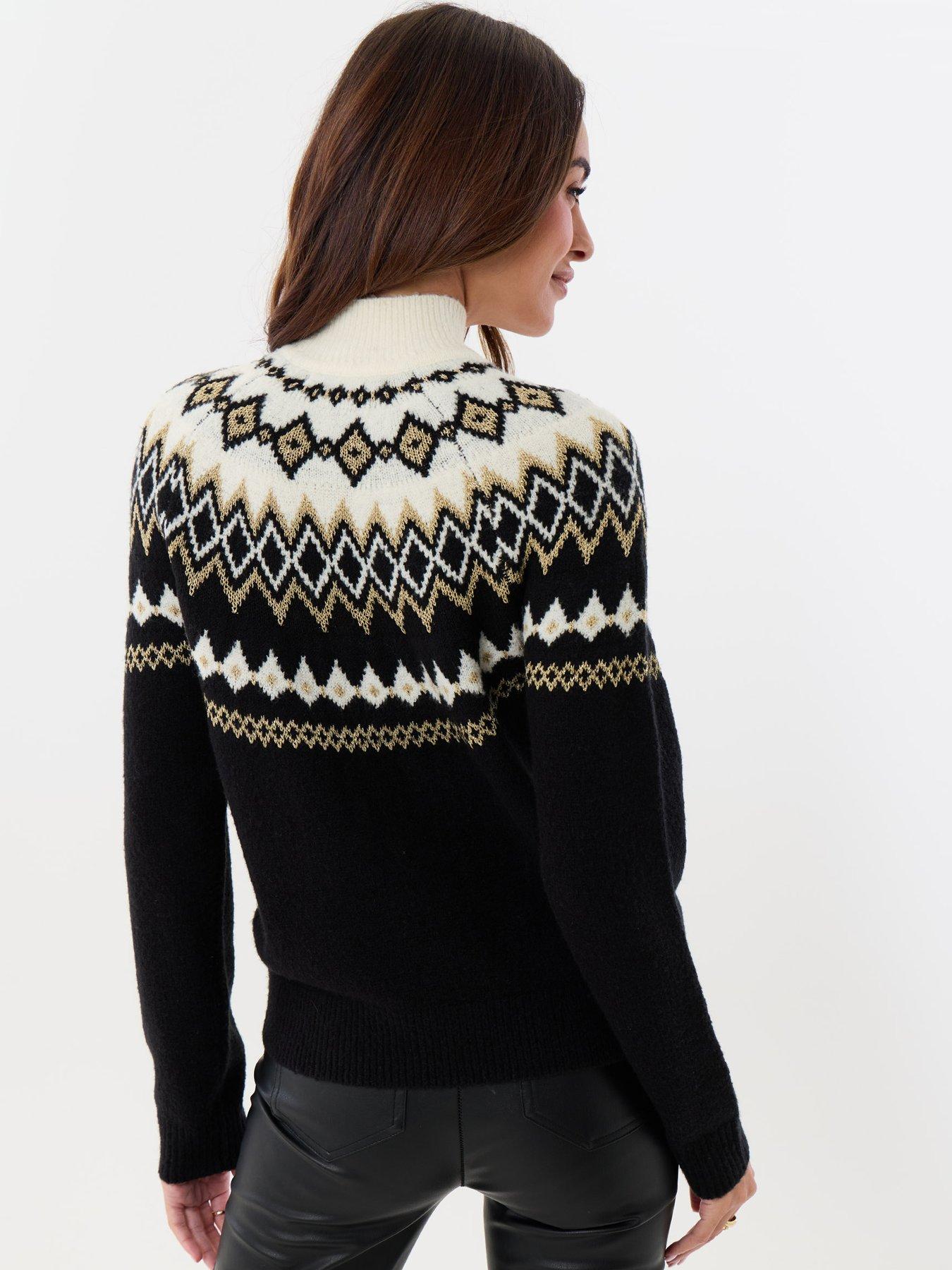 Image 4 of 4 of Threadbare Ladies Mince Pie Crew Neck Xmas Jumper - Black