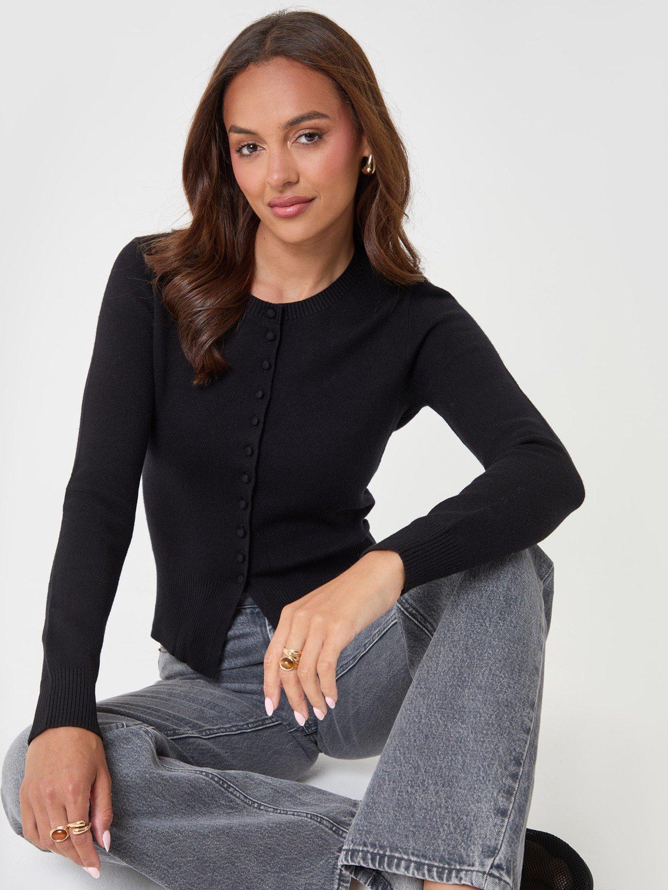 Image 5 of 5 of Threadbare Ladies Isadora Crew Neck Cardigan - Black