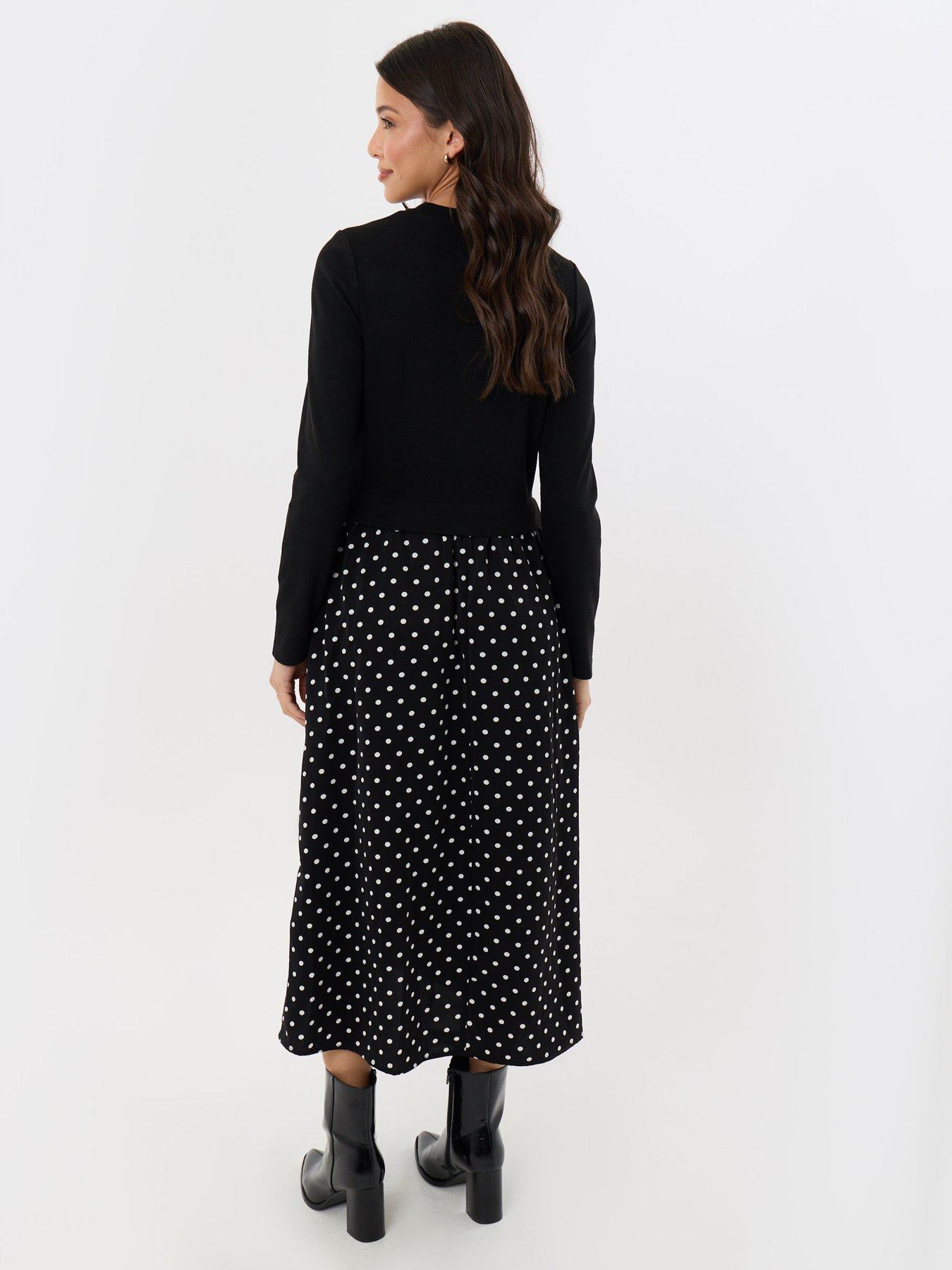 Image 2 of 4 of Threadbare Womens 2-in-1 Long Sleeve Maxi Dress - Black