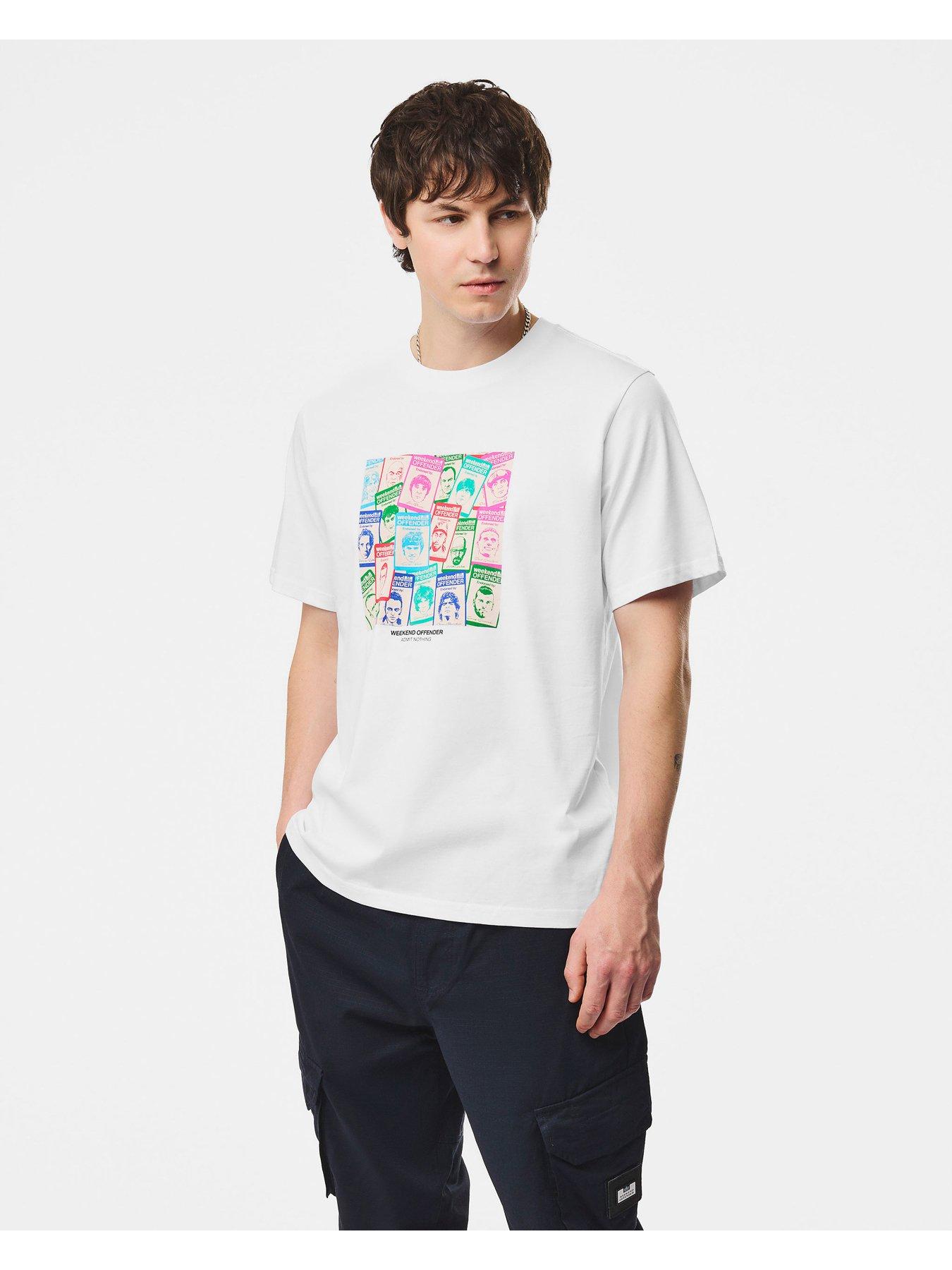Image 1 of 5 of Weekend Offender Approbatus Graphic Print Short Sleeve T-Shirt - White