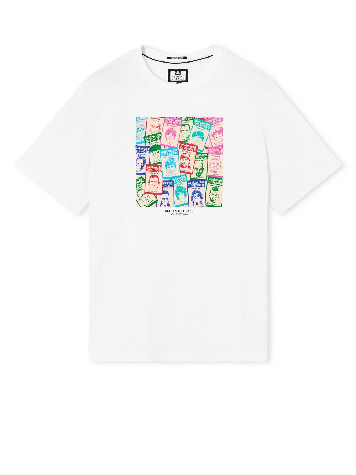 Image 5 of 5 of Weekend Offender Approbatus Graphic Print Short Sleeve T-Shirt - White