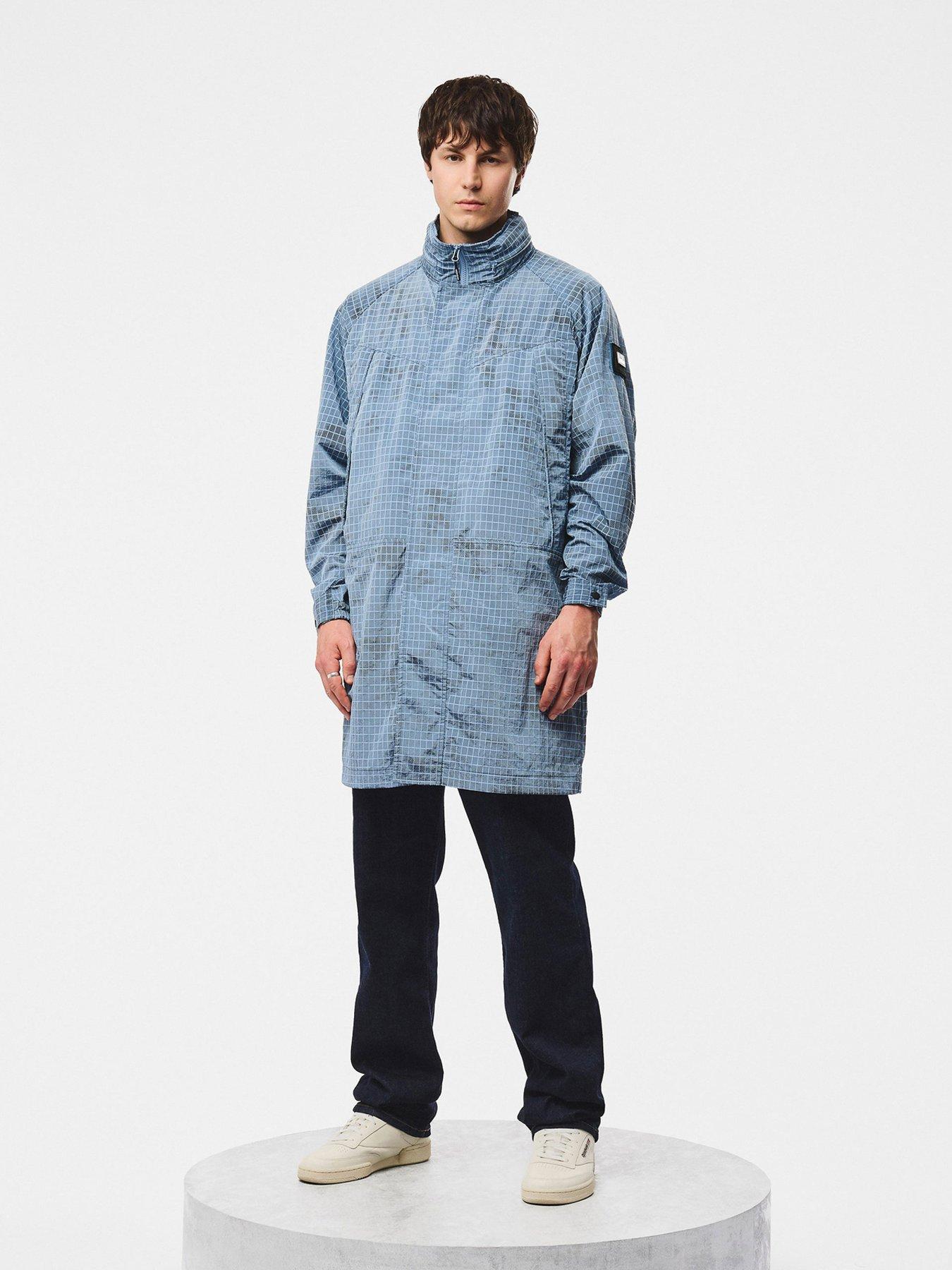Image 3 of 7 of Weekend Offender Mens Algiers Longline Mac Jacket - Blue