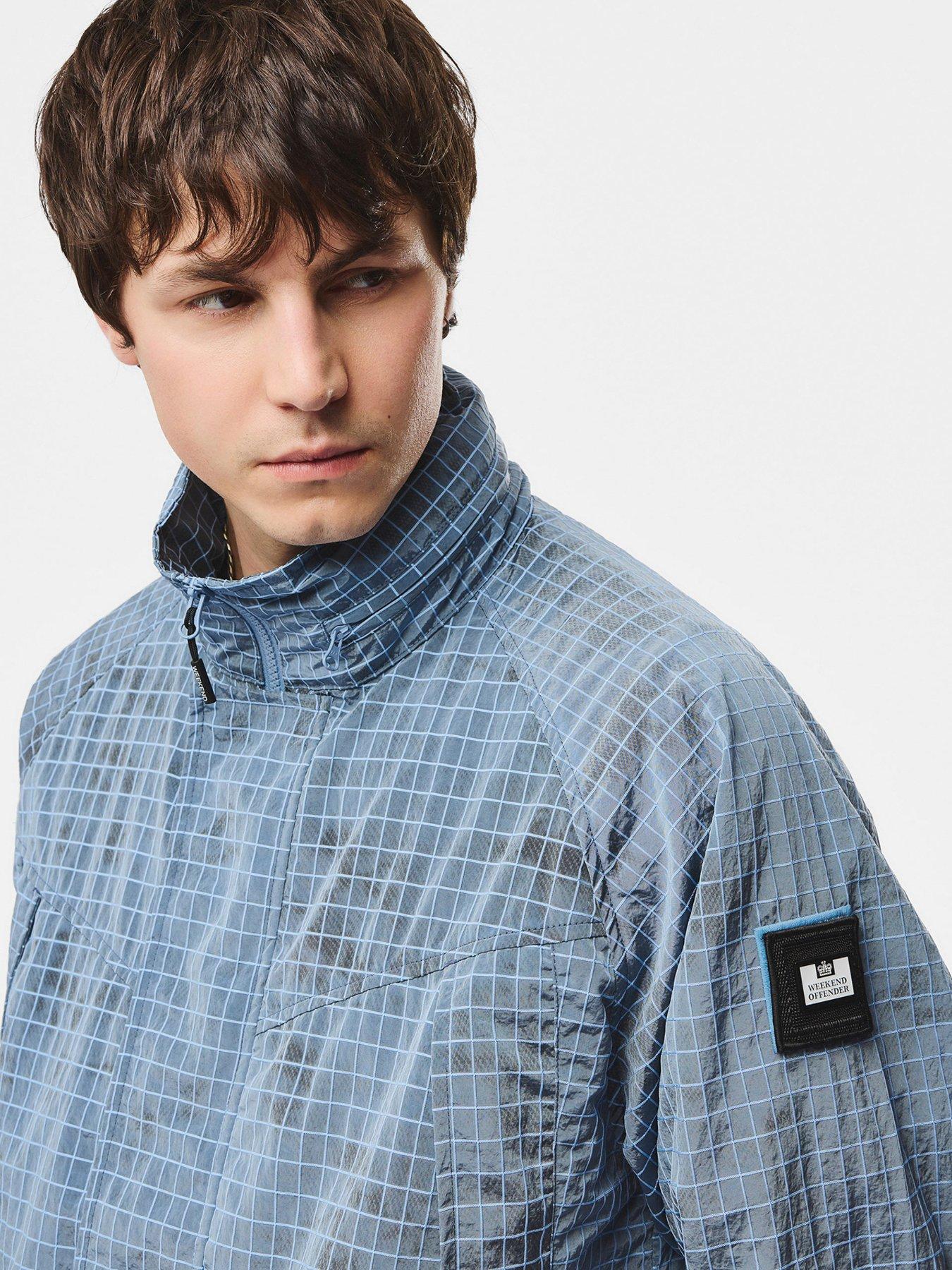 Image 4 of 7 of Weekend Offender Mens Algiers Longline Mac Jacket - Blue