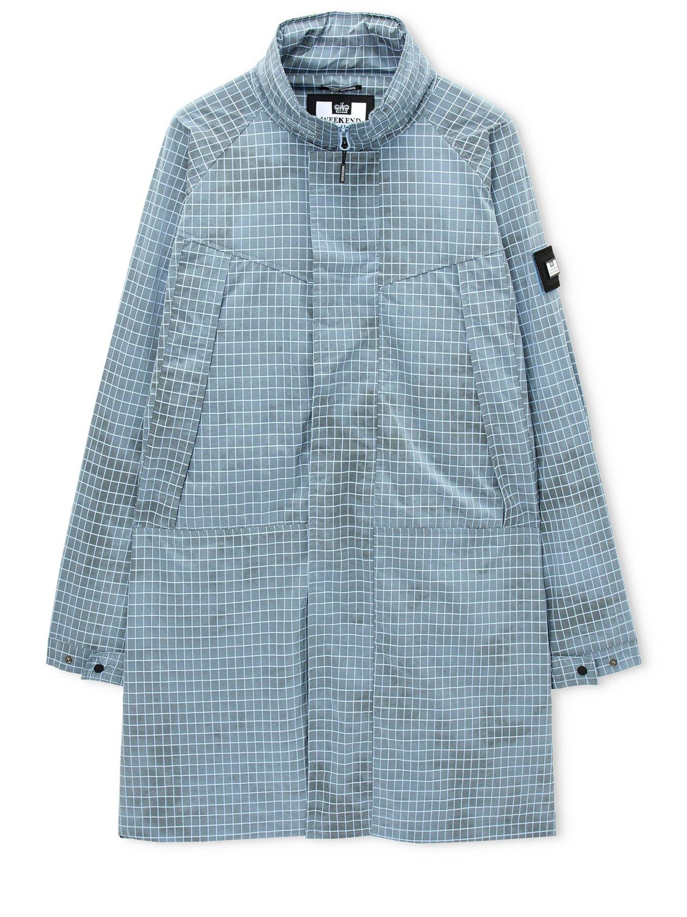 Image 5 of 7 of Weekend Offender Mens Algiers Longline Mac Jacket - Blue
