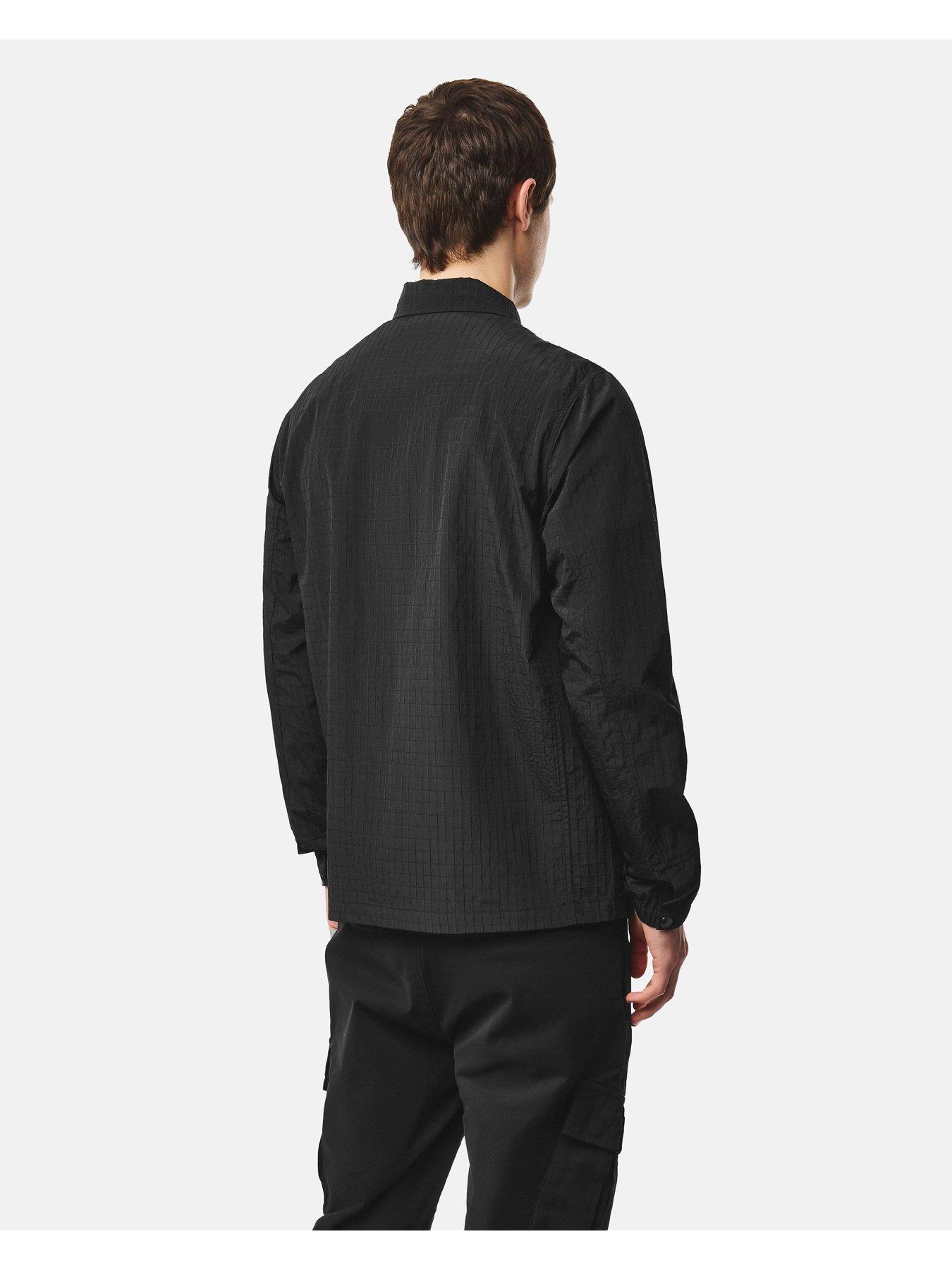 Image 3 of 6 of Weekend Offender Mens Vinnie Lightweight Zip Through Overshirt - Black