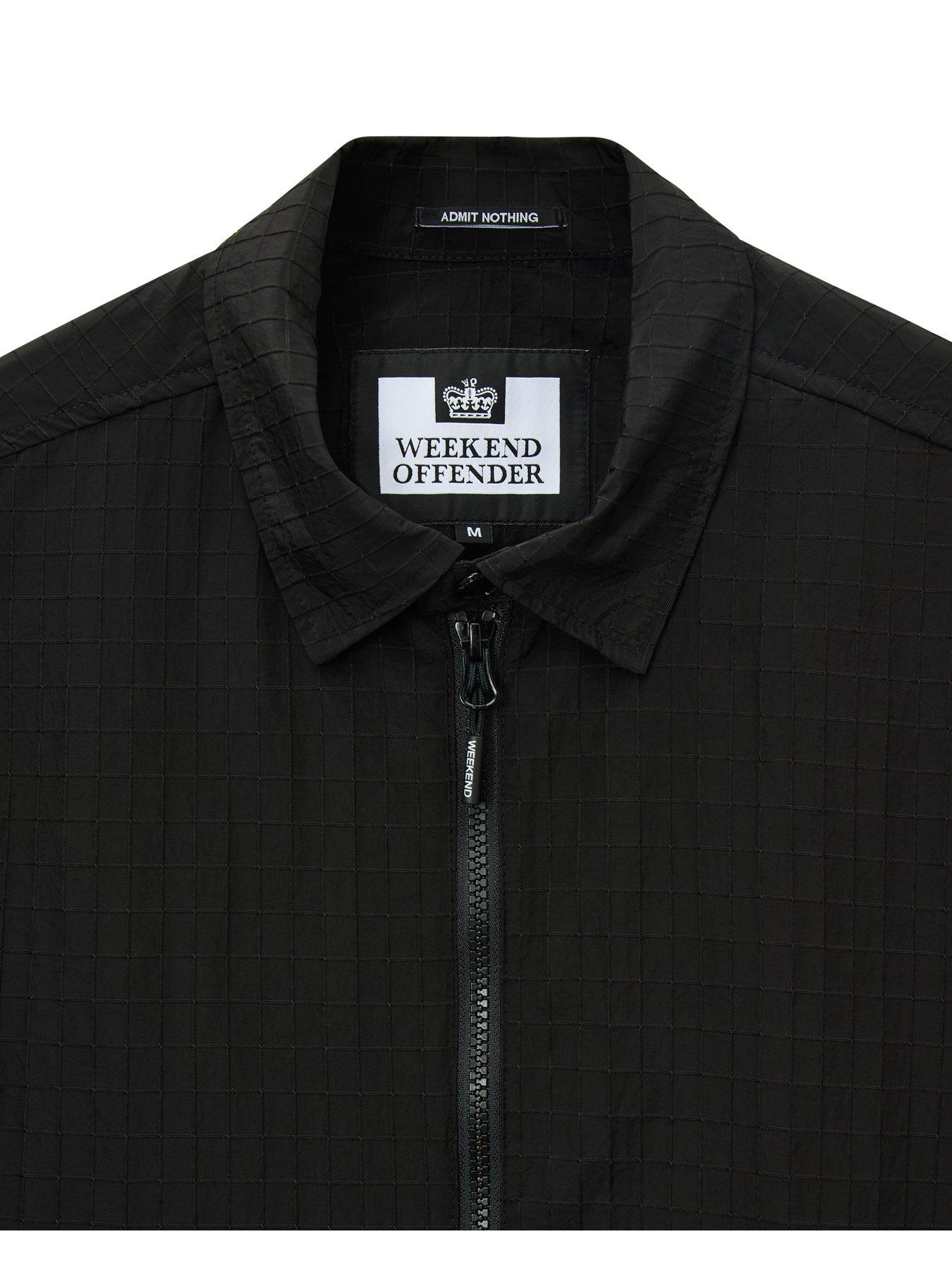 Image 5 of 6 of Weekend Offender Mens Vinnie Lightweight Zip Through Overshirt - Black