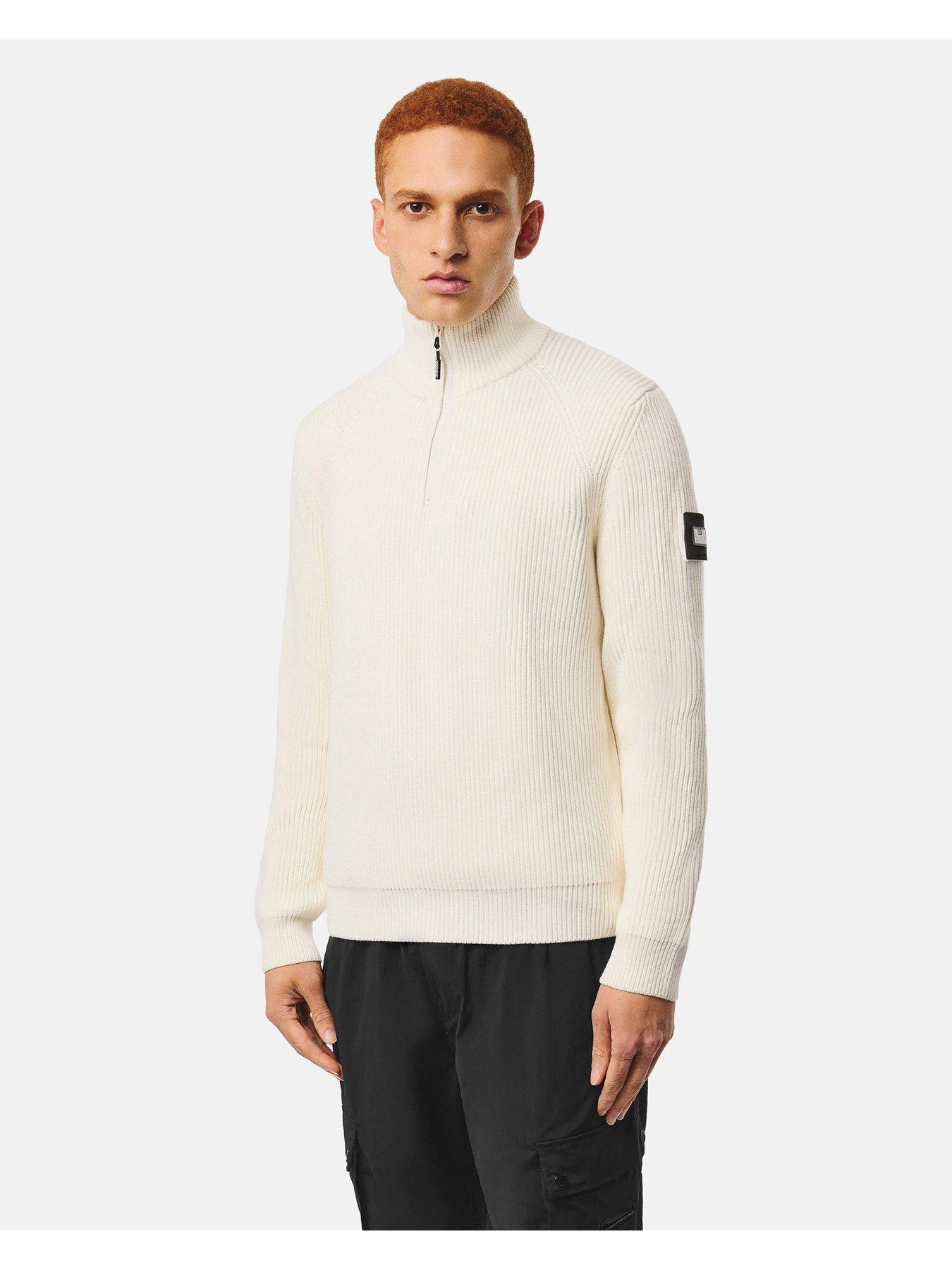 Weekend Offender Weekend Offender Snetterton 1/4 Zip Knitted Jumper - Cream