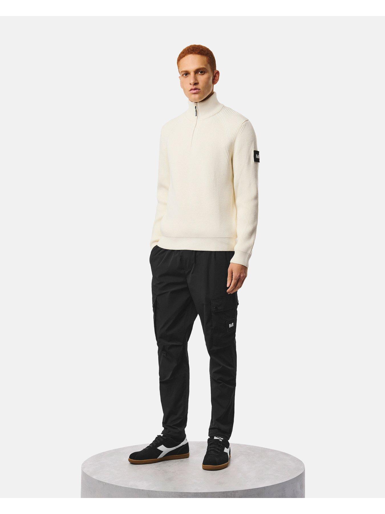 Image 3 of 7 of Weekend Offender Weekend Offender Snetterton 1/4 Zip Knitted Jumper - Cream