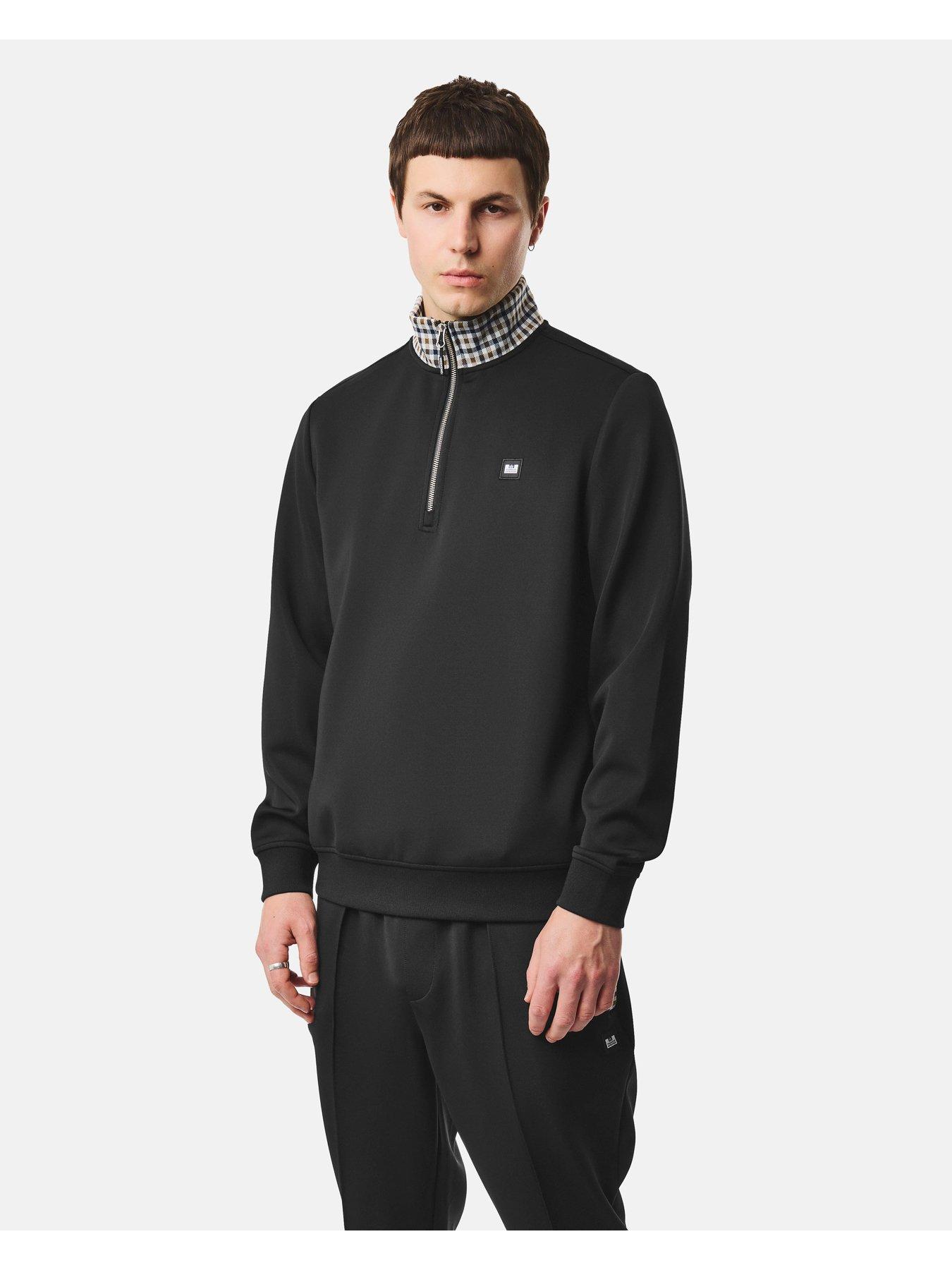 Weekend Offender Weekend Offender Henson 1/4 Zip Knitted Jumper - Black
