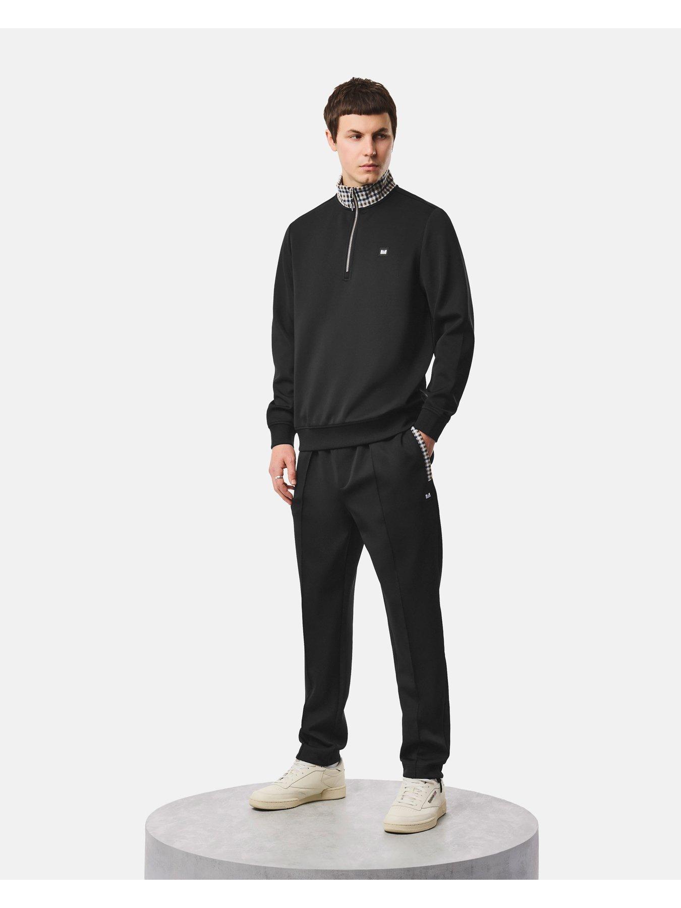Image 3 of 6 of Weekend Offender Mens 1/4 Zip Stretch Knitted Jumper - Black