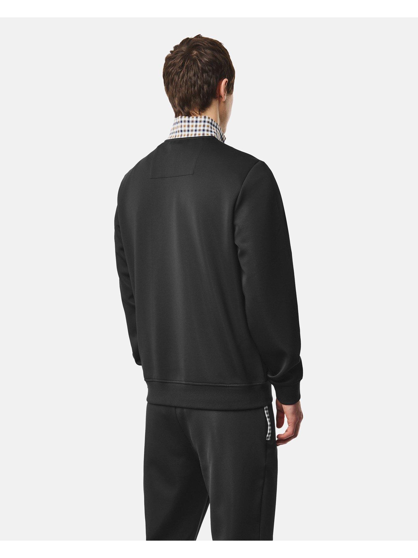 Image 4 of 6 of Weekend Offender Mens 1/4 Zip Stretch Knitted Jumper - Black