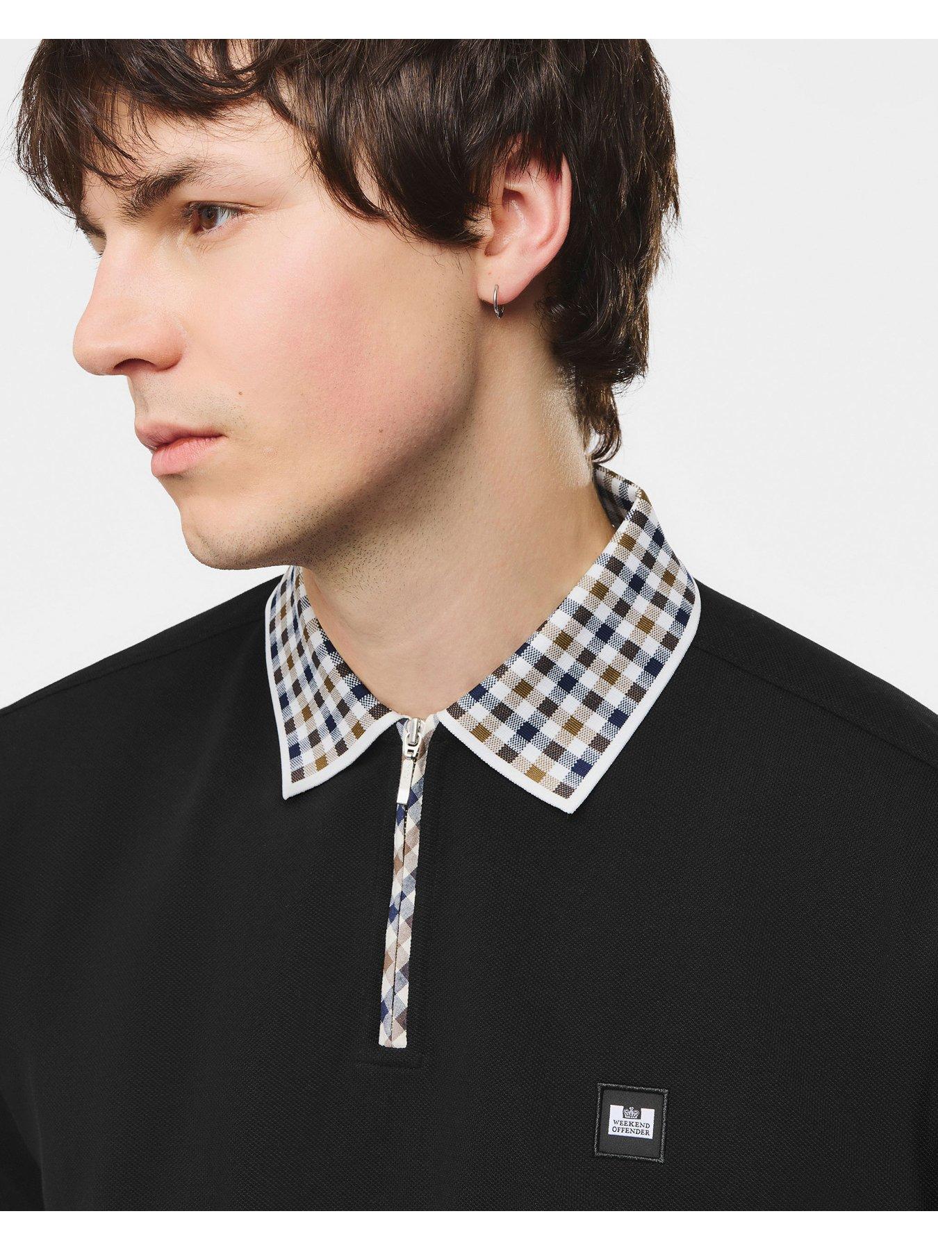 Image 2 of 6 of Weekend Offender Tipasa Short Sleeve Polo Shirt - Black