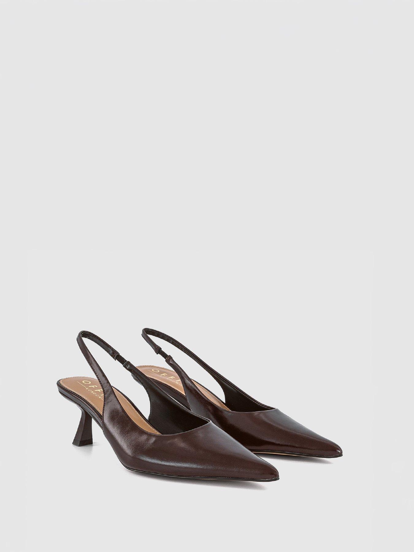 Image 4 of 4 of OFFICE Million Slingback Court Kitten Heels - Brown