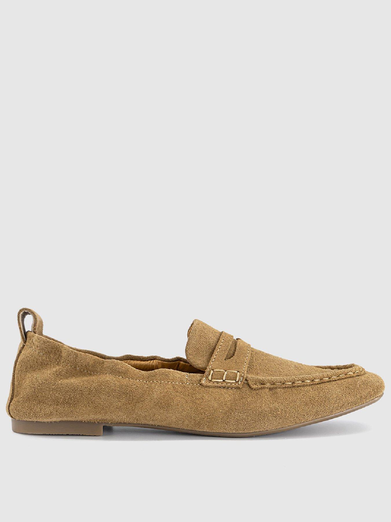 OFFICE Fondant Square Toe Ruched Loafers - Beige