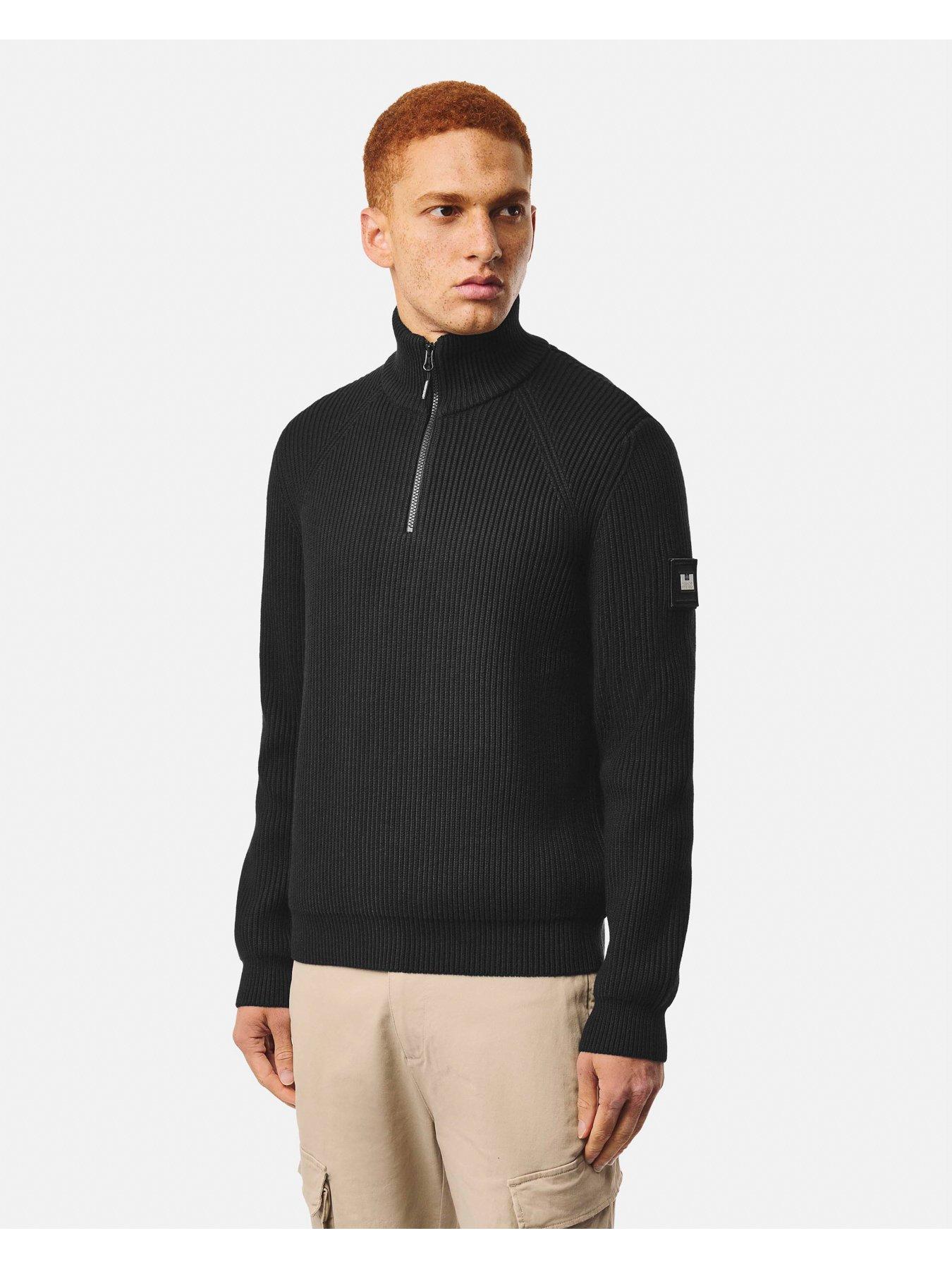 Weekend Offender Weekend Offender Snetterton 1/4 Zip Knitted Jumper - Black