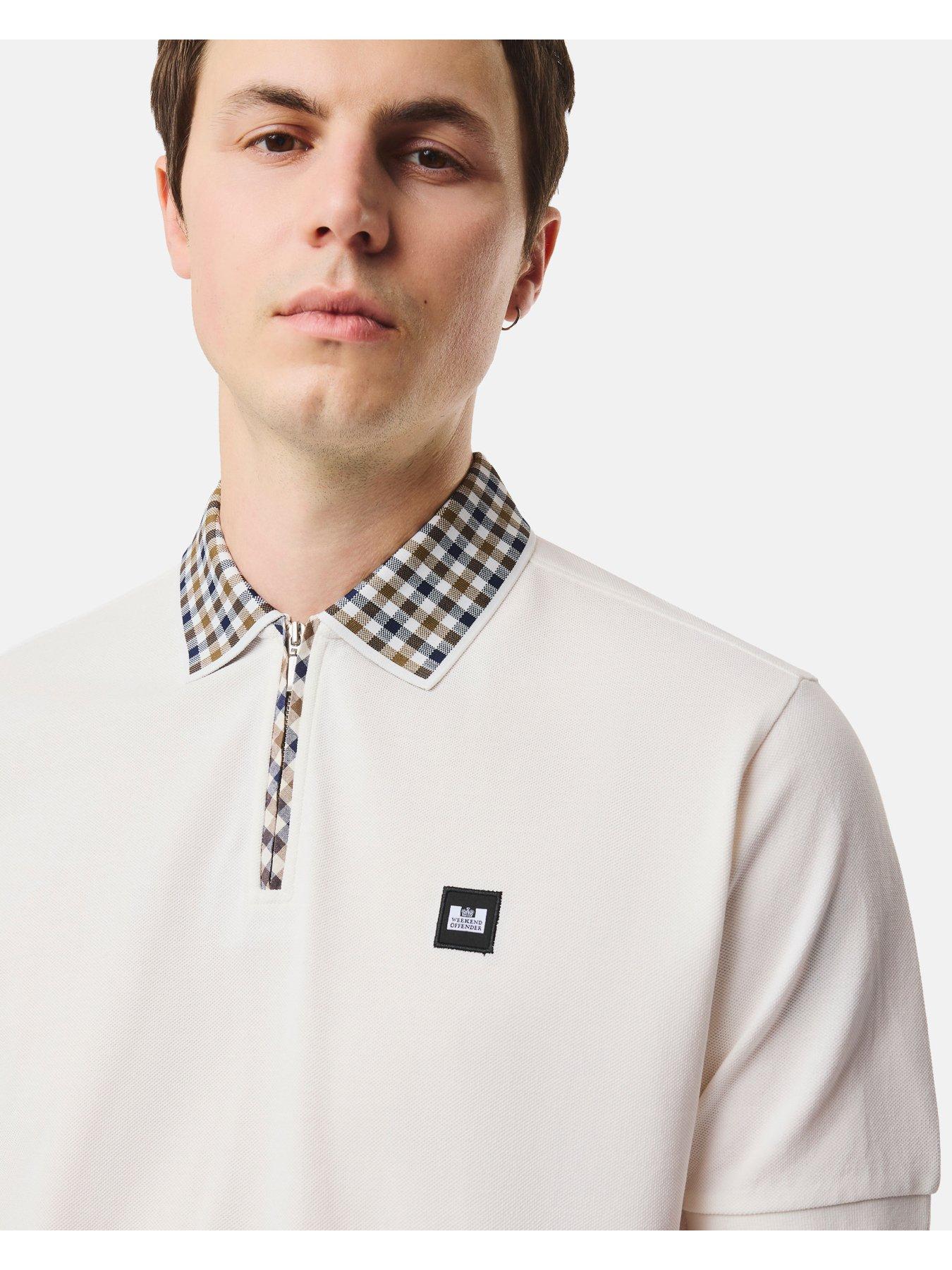 Image 2 of 6 of Weekend Offender Tipasa Short Sleeve Polo Shirt - White