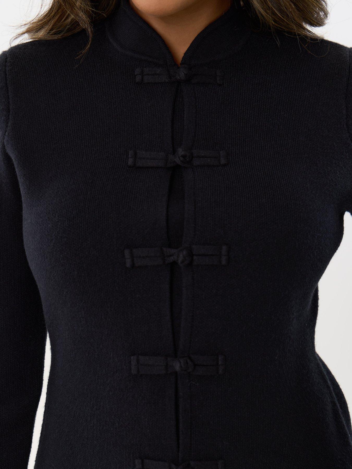 Image 5 of 5 of Threadbare Ladies Medrida Fireman Clasp Knit Cardigan - Black