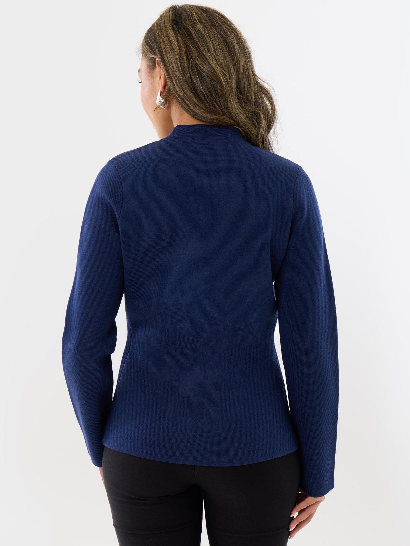 Image 2 of 4 of Threadbare Ladies Jasmina Fireman Clasp Knit Cardigan - Navy