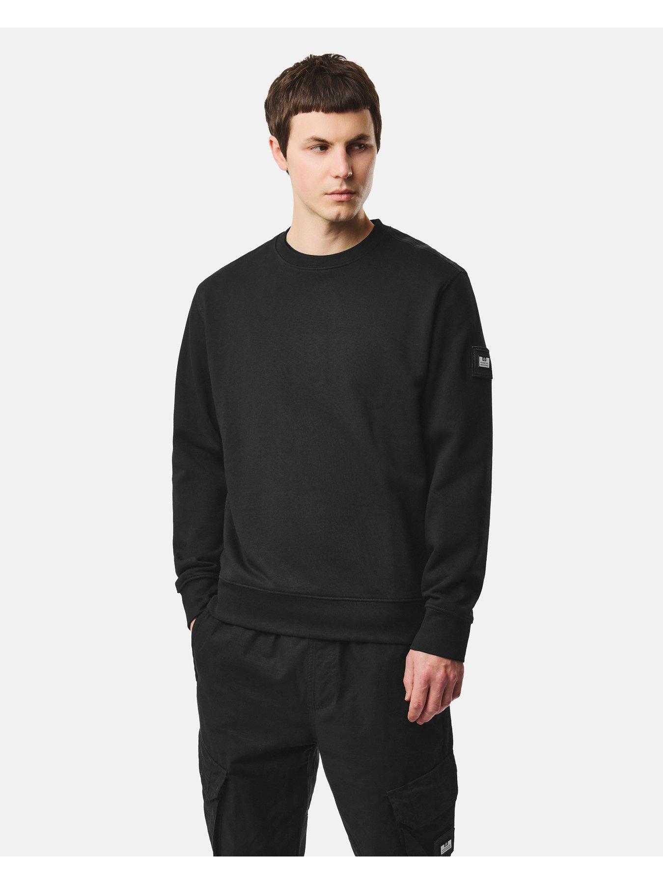 Image 1 of 6 of Weekend Offender Mens Crew Neck Badge Sweatshirt - Black