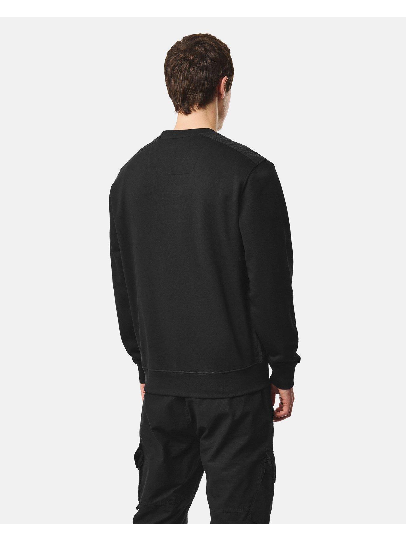 Image 3 of 6 of Weekend Offender Mens Crew Neck Badge Sweatshirt - Black