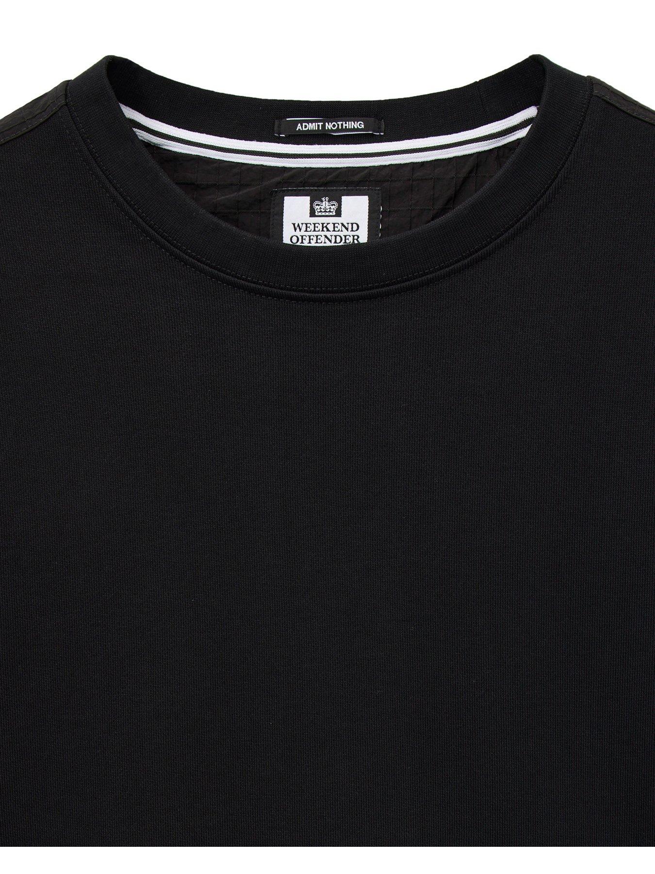 Image 5 of 6 of Weekend Offender Mens Crew Neck Badge Sweatshirt - Black