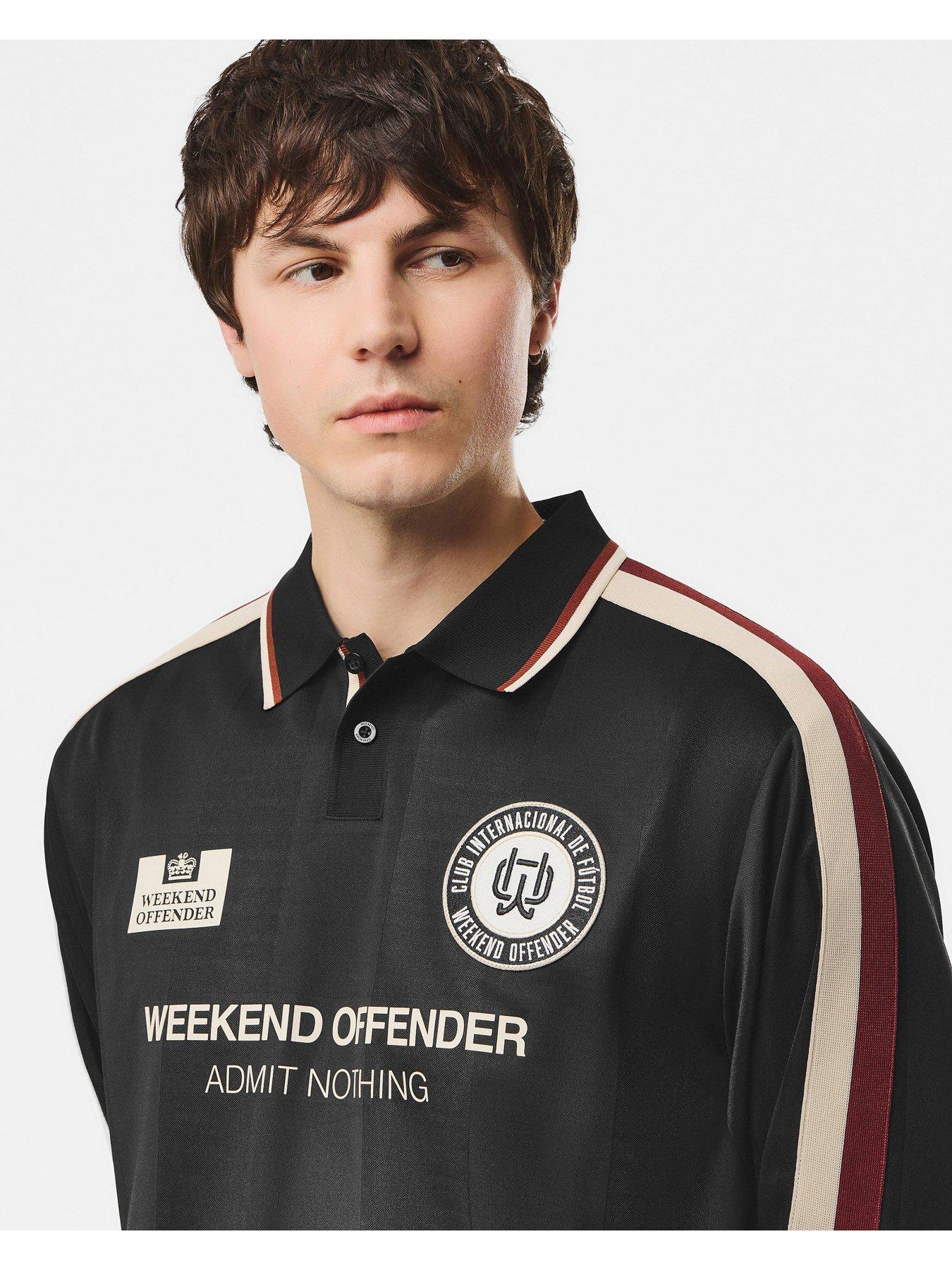 Image 2 of 5 of Weekend Offender Taciturnitas Long Sleeve Football Shirt - Black