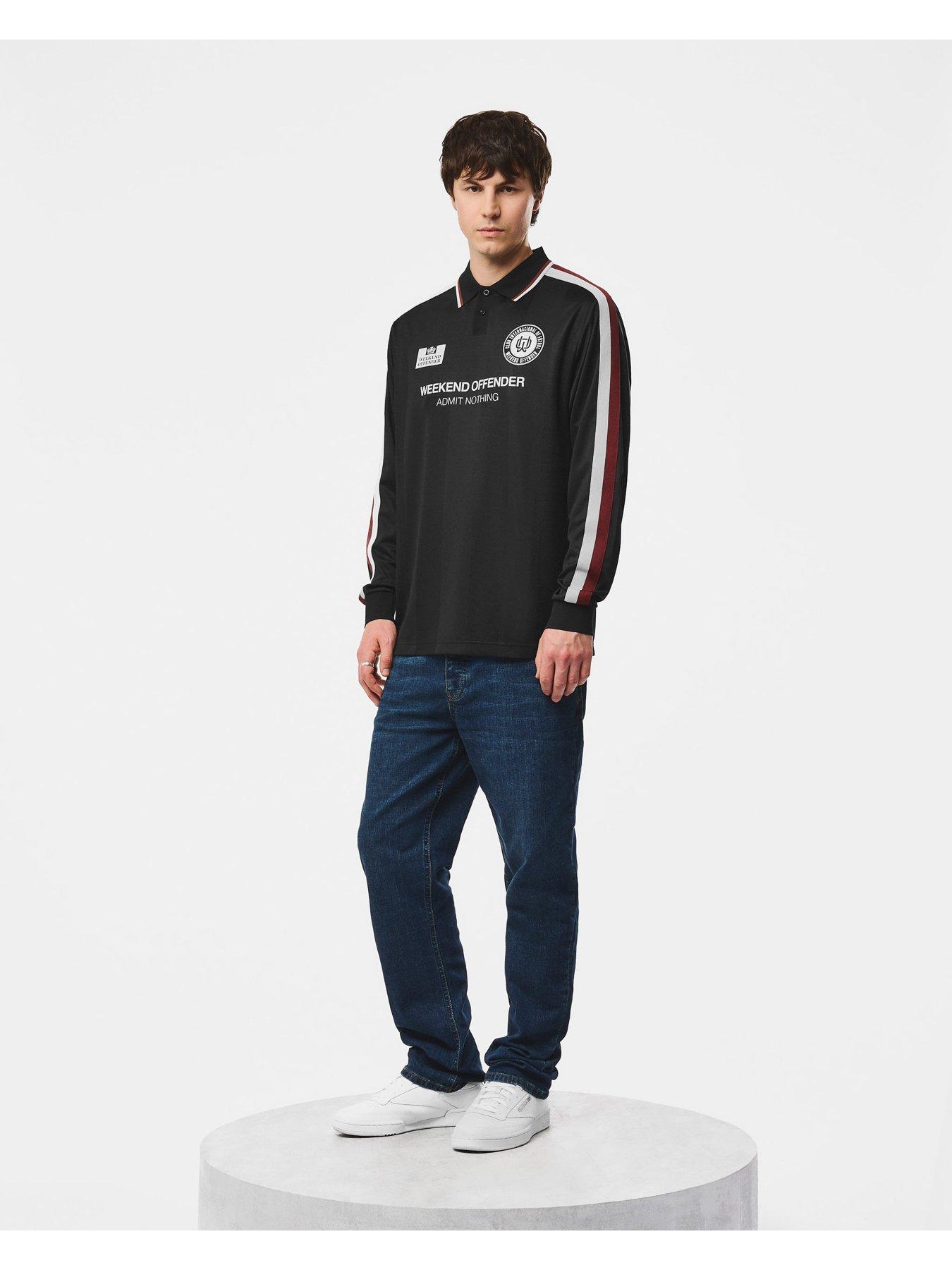 Image 3 of 5 of Weekend Offender Taciturnitas Long Sleeve Football Shirt - Black