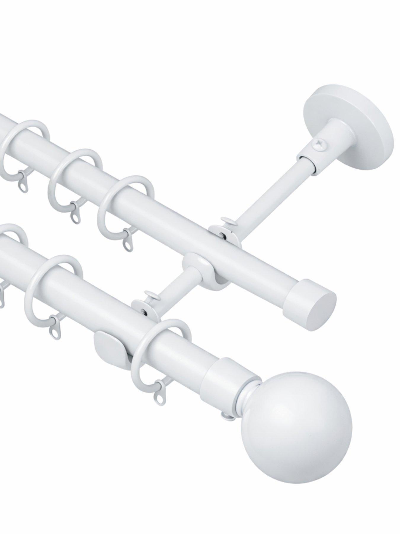 The Very Collection Double Ball End Curtain Pole 120-320cm 19mm  &  28mm