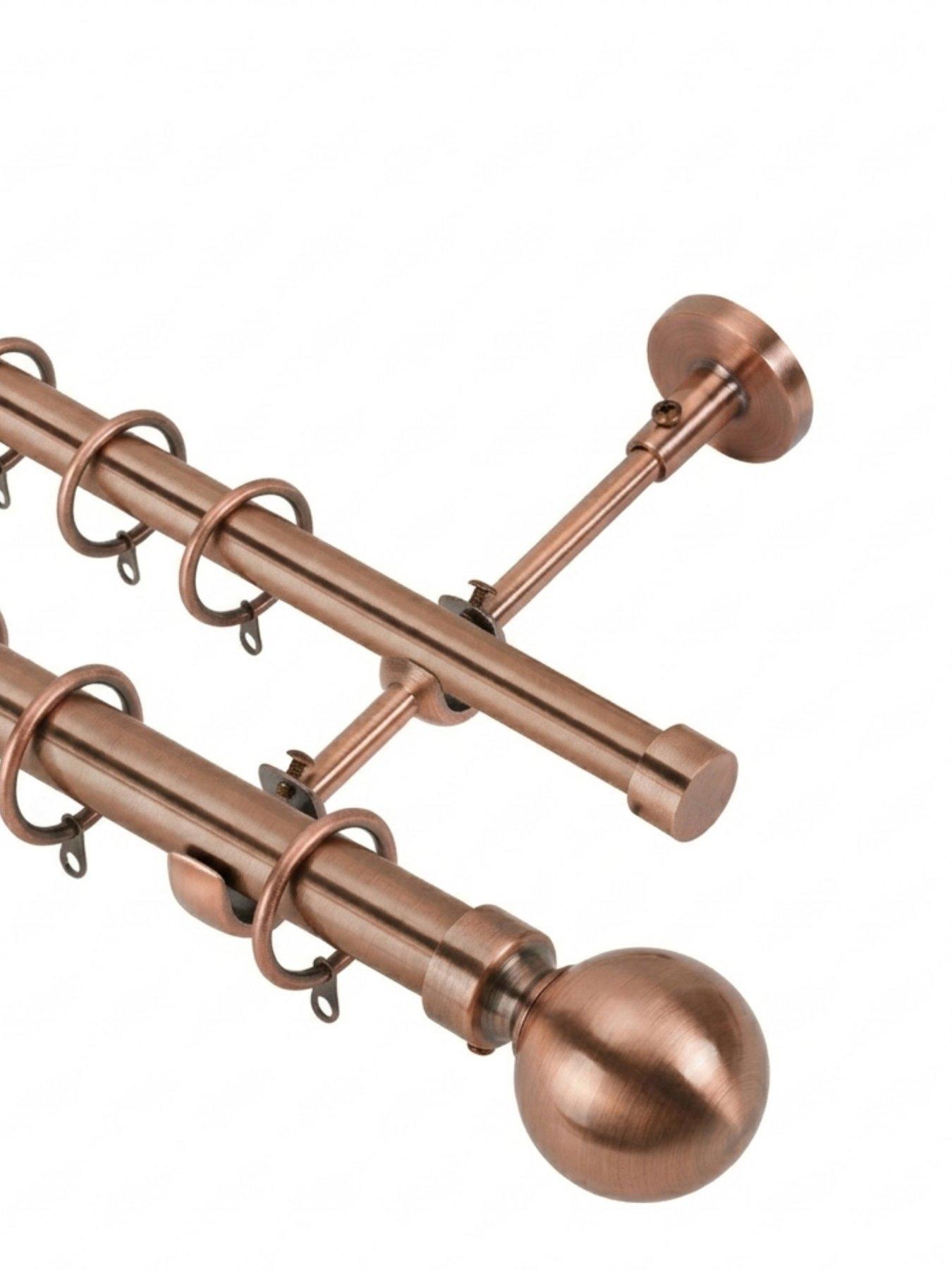 Image 1 of 7 of The Very Collection Double Ball End Curtain Pole 120-320cm 19mm &amp; 28mm