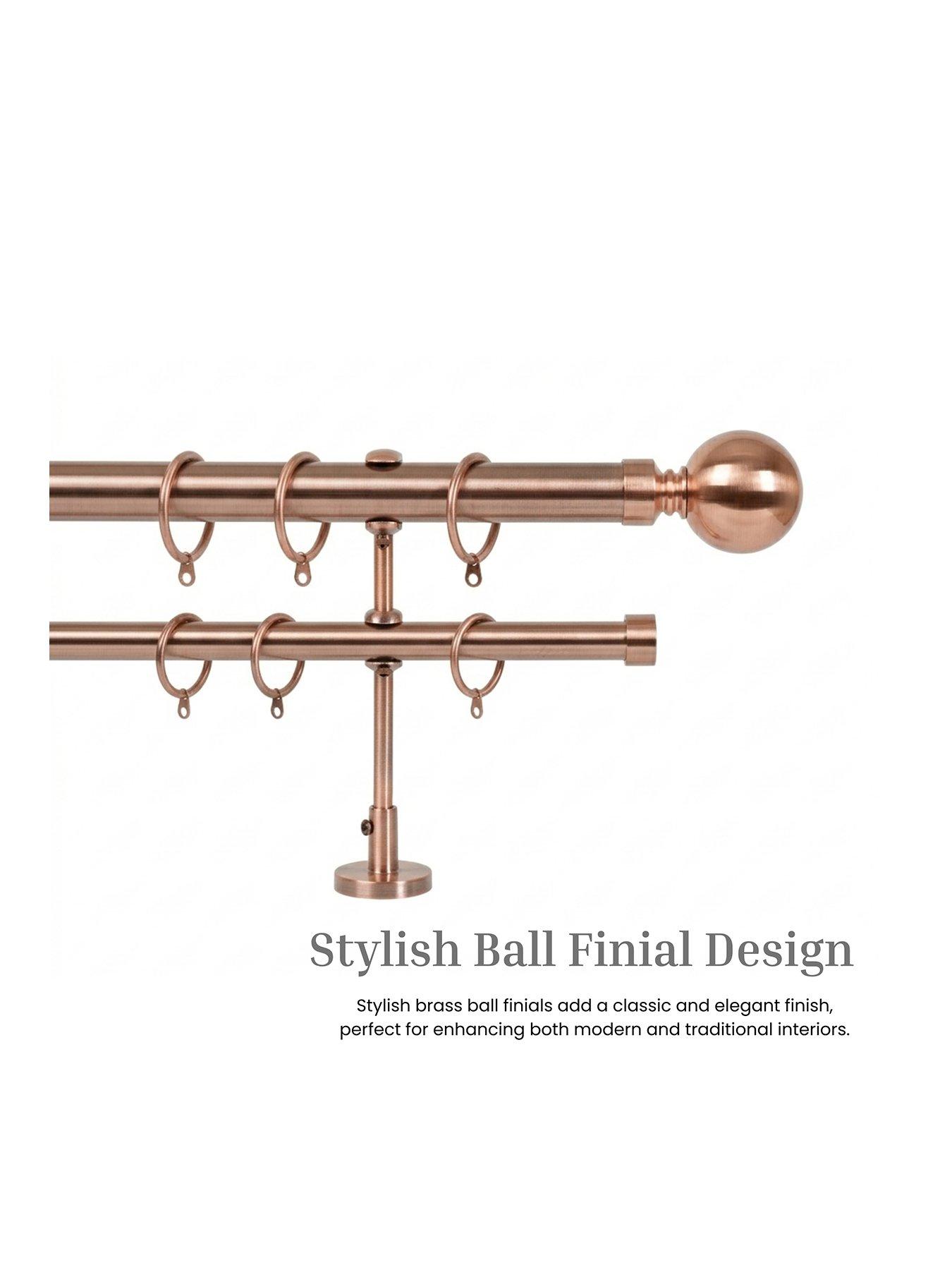 Image 2 of 7 of The Very Collection Double Ball End Curtain Pole 120-320cm 19mm &amp; 28mm