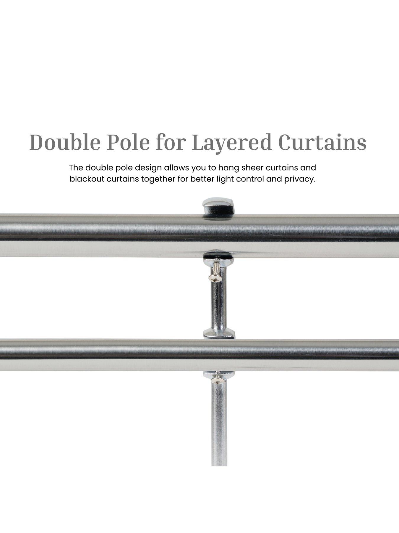 Image 3 of 7 of The Very Collection Double Ball End Curtain Pole 120-320cm 19mm &amp; 28mm