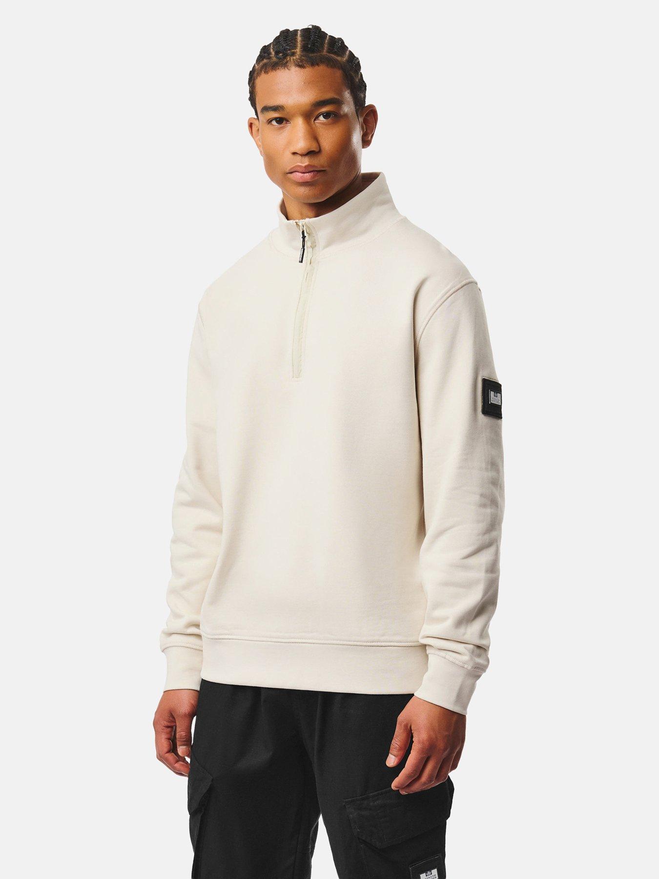 Image 1 of 5 of Weekend Offender Weekend Offender Kraviz 1/4 Zip Sweatshirt - Cream