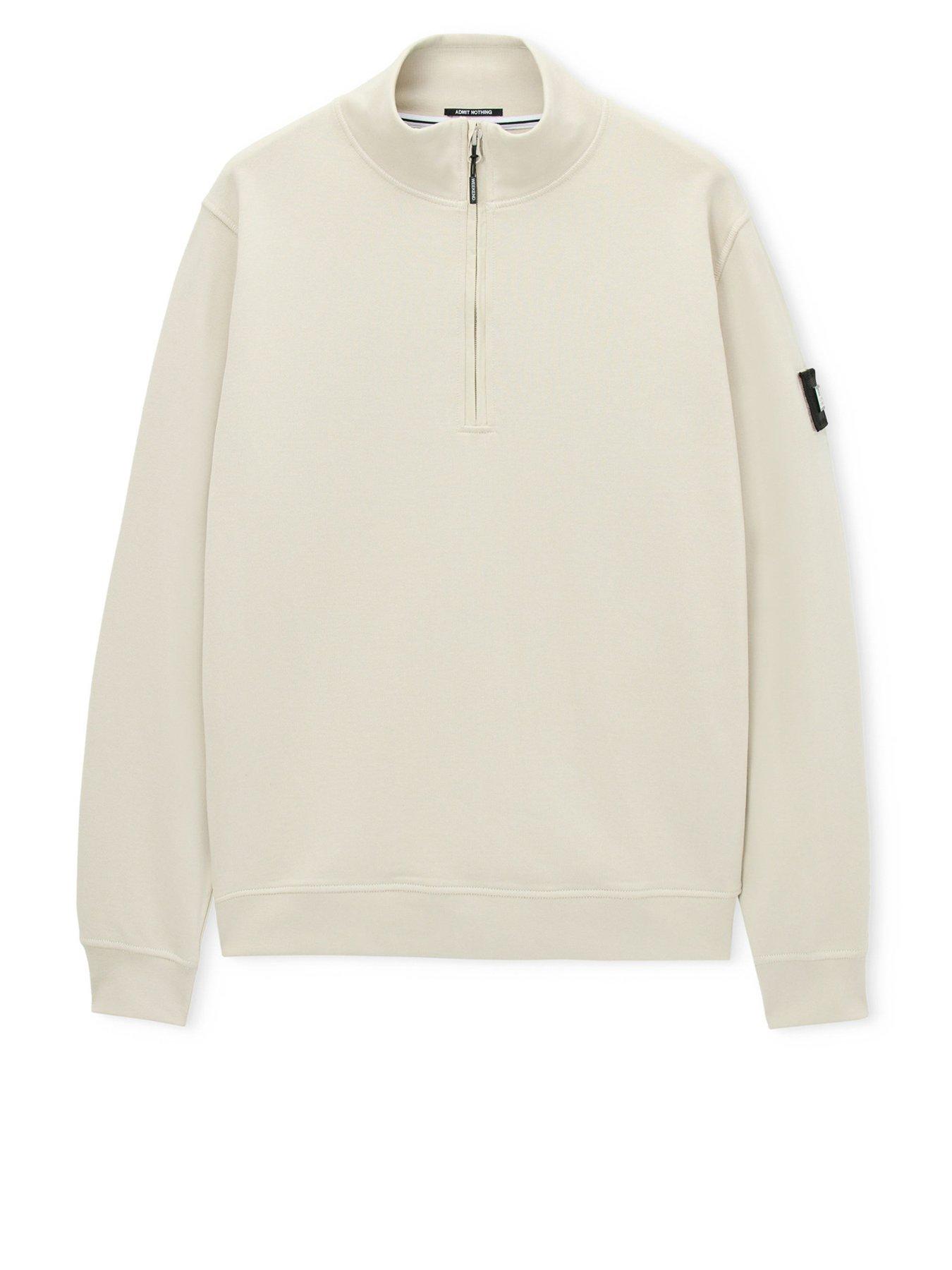 Image 4 of 5 of Weekend Offender Weekend Offender Kraviz 1/4 Zip Sweatshirt - Cream