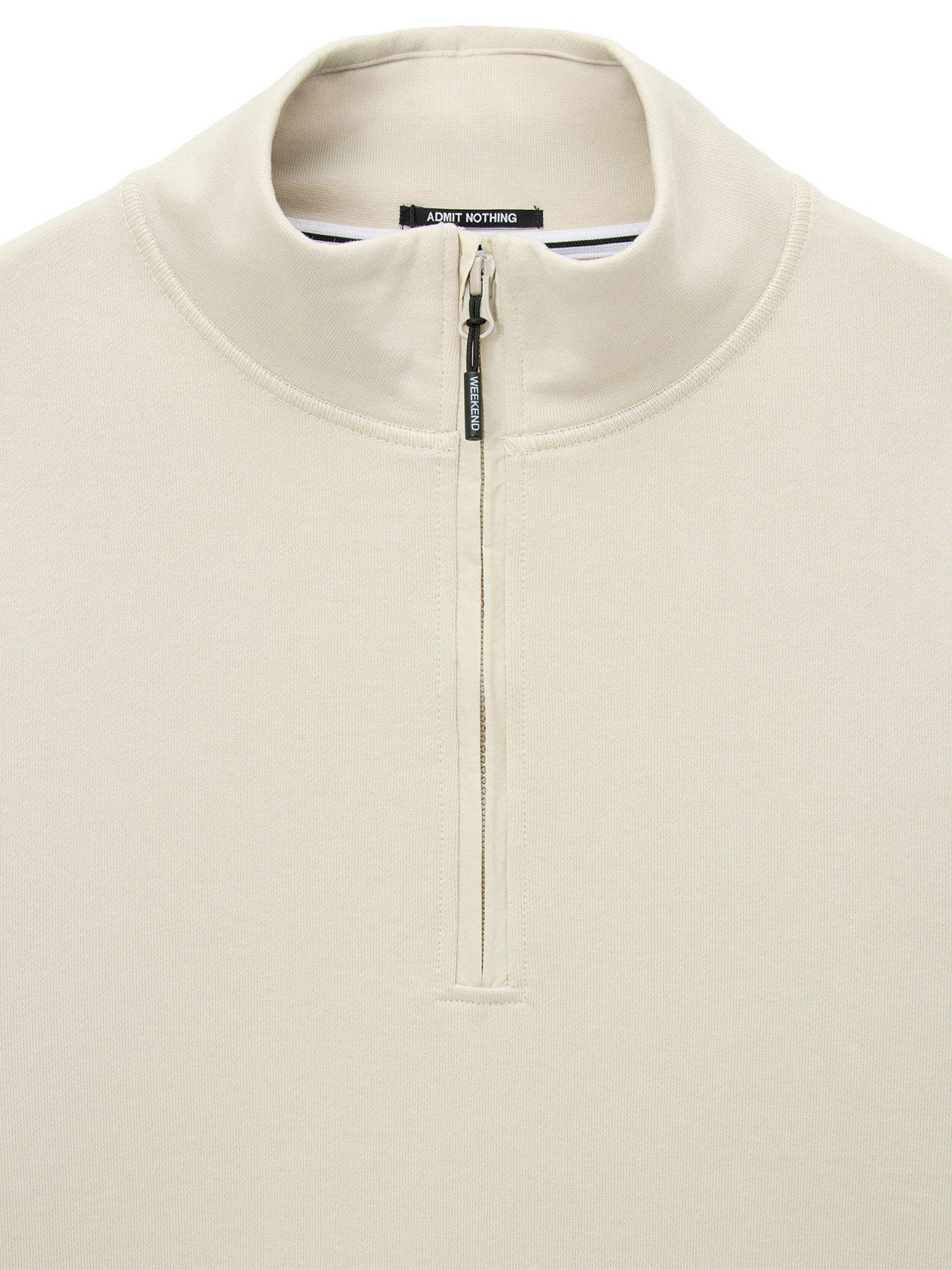 Image 5 of 5 of Weekend Offender Weekend Offender Kraviz 1/4 Zip Sweatshirt - Cream